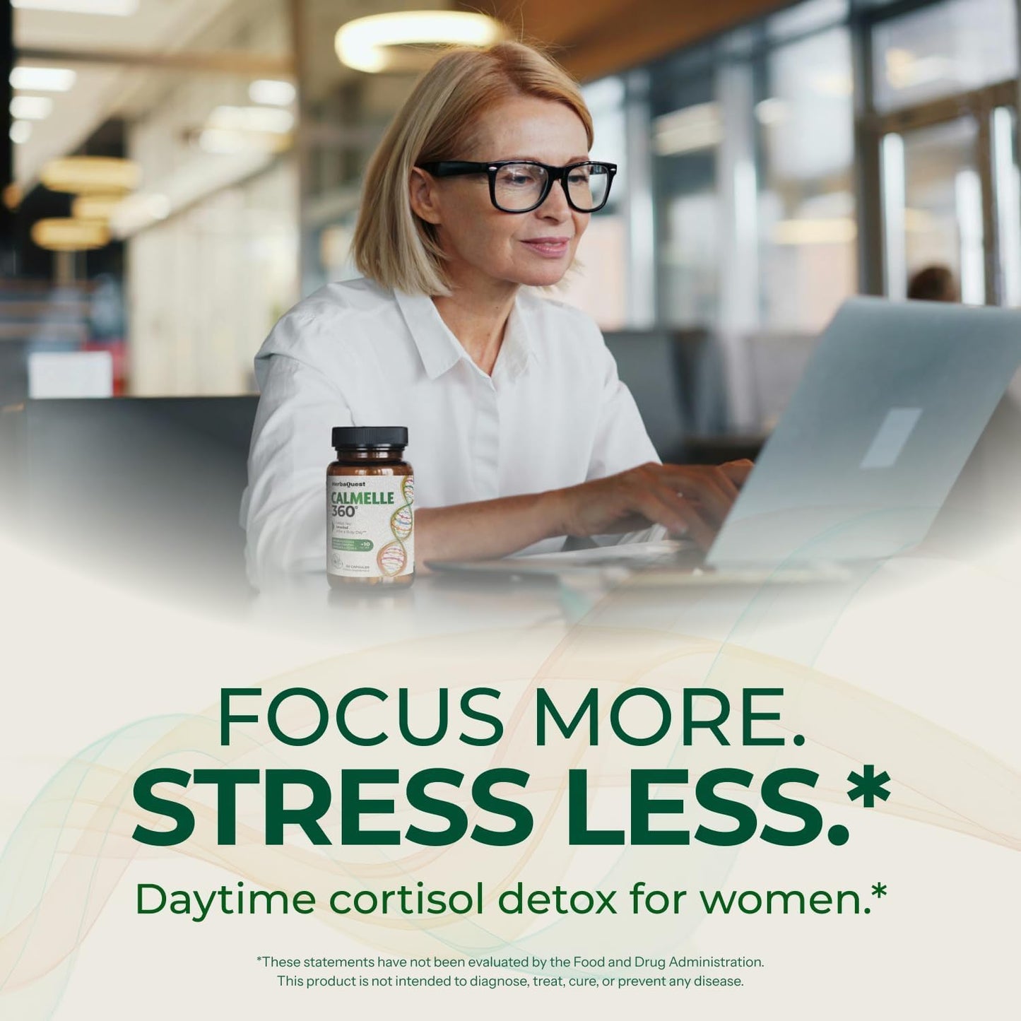HerbaQuest Cortisol Reducer for Women with Rhodiola Rosea, Ashwagandha & L-Tyrosine Capsules, 60 Count