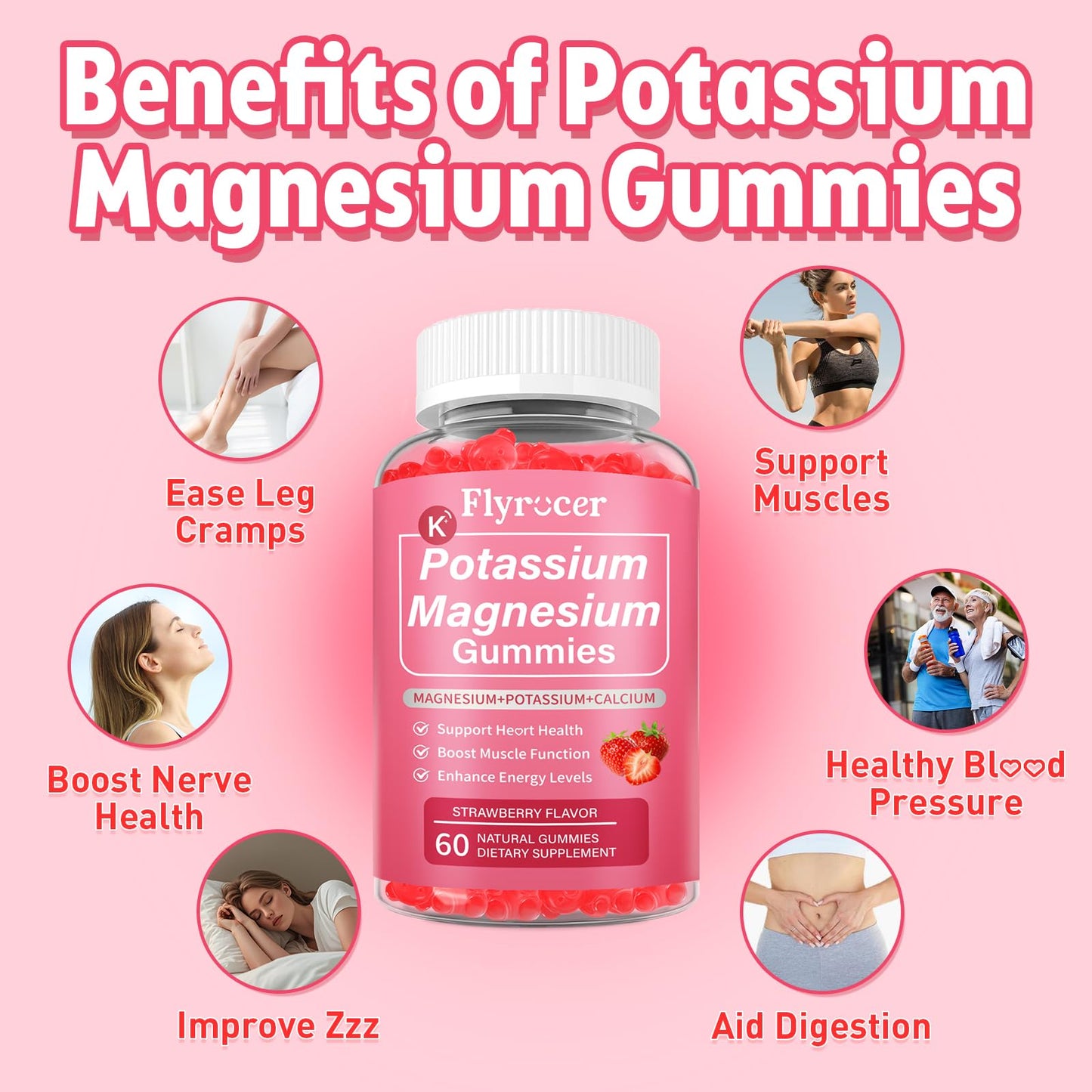 Flyrocer Potassium Magnesium Gummies 60 Gummies