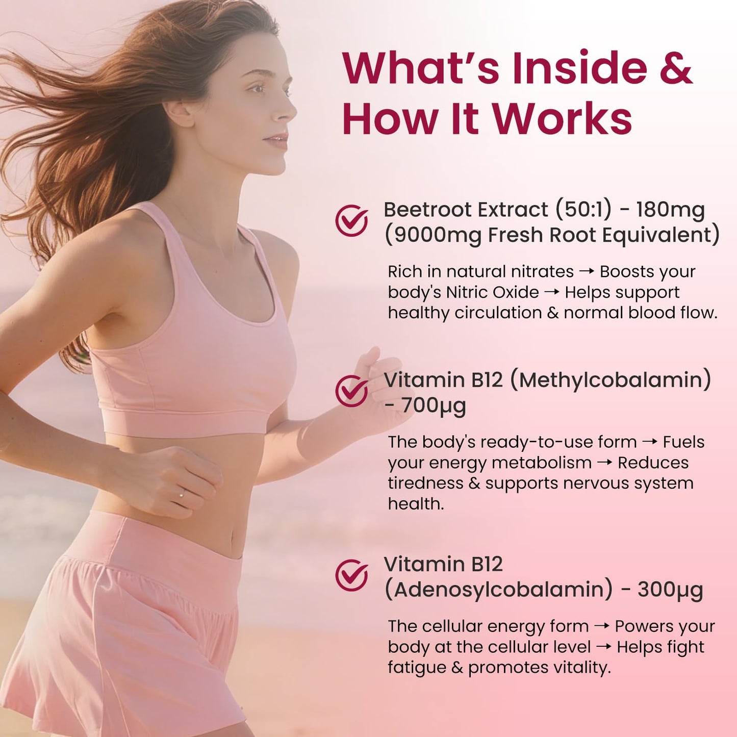 VELOTO Beet Root Extract High Strength 50:1 – 180mg per Capsule with Vitamin B12 1000mcg, Nitric Oxide & Antioxidant Support, Vegan, Non-GMO, 120 Veg Capsules