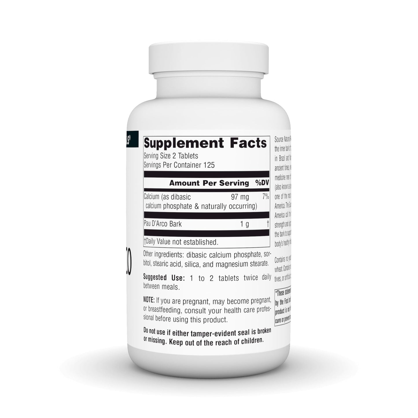 Source Naturals PAU D'Arco 500mg, 250 Tablets