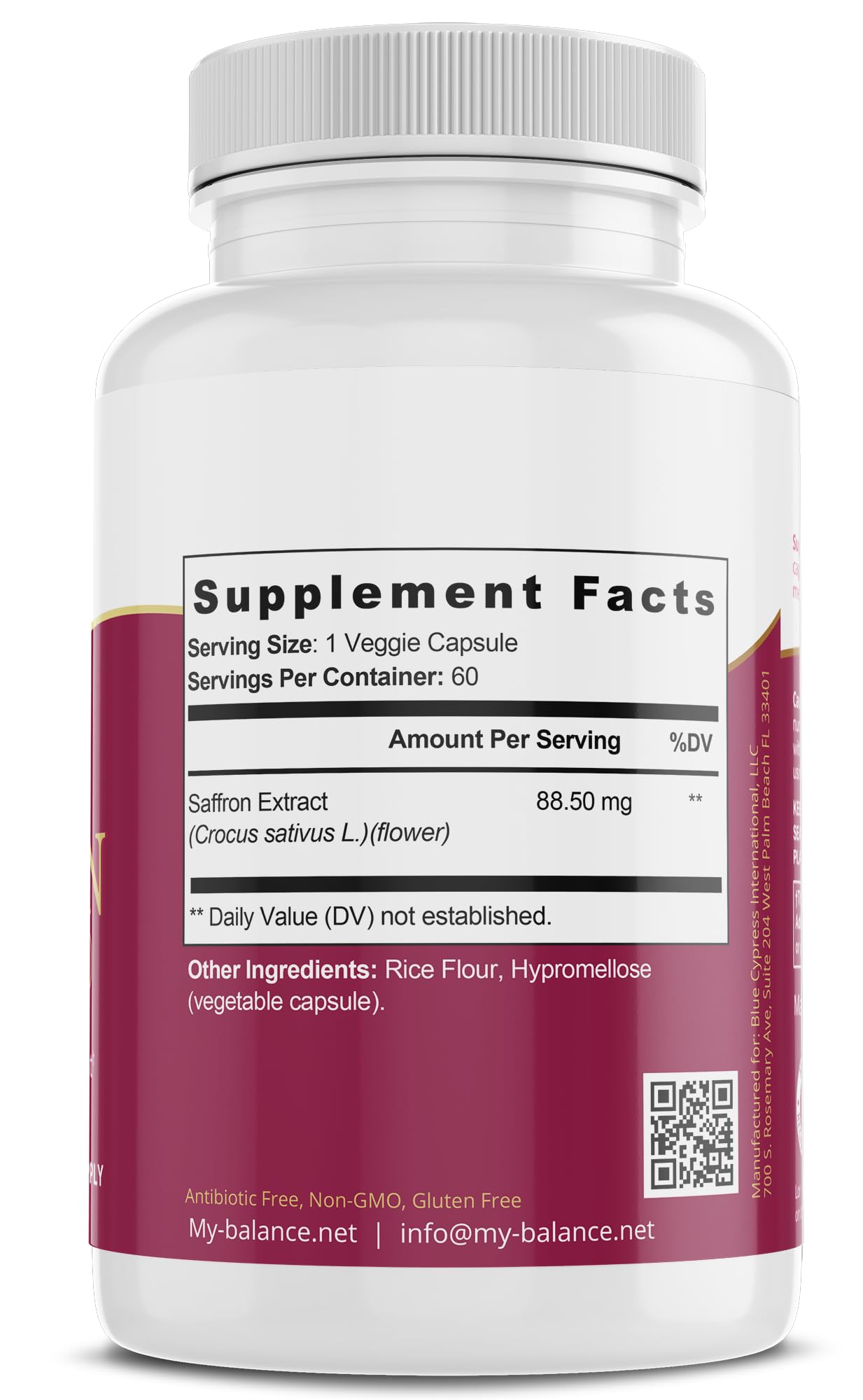 My Balance Pure Saffron Extract Capsules, 60 Count