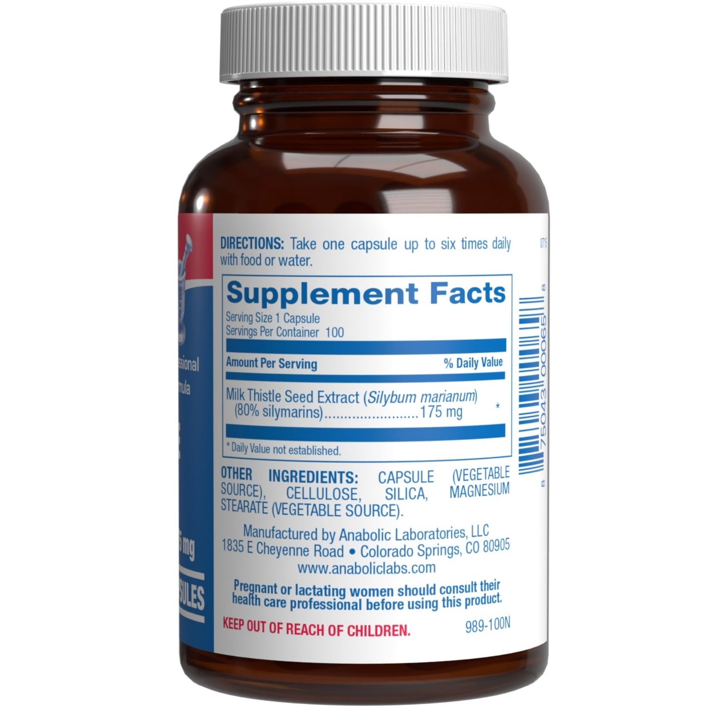 Anabolic Laboratories Silymarin Milk Thistle Extract Capsules, 100 Count