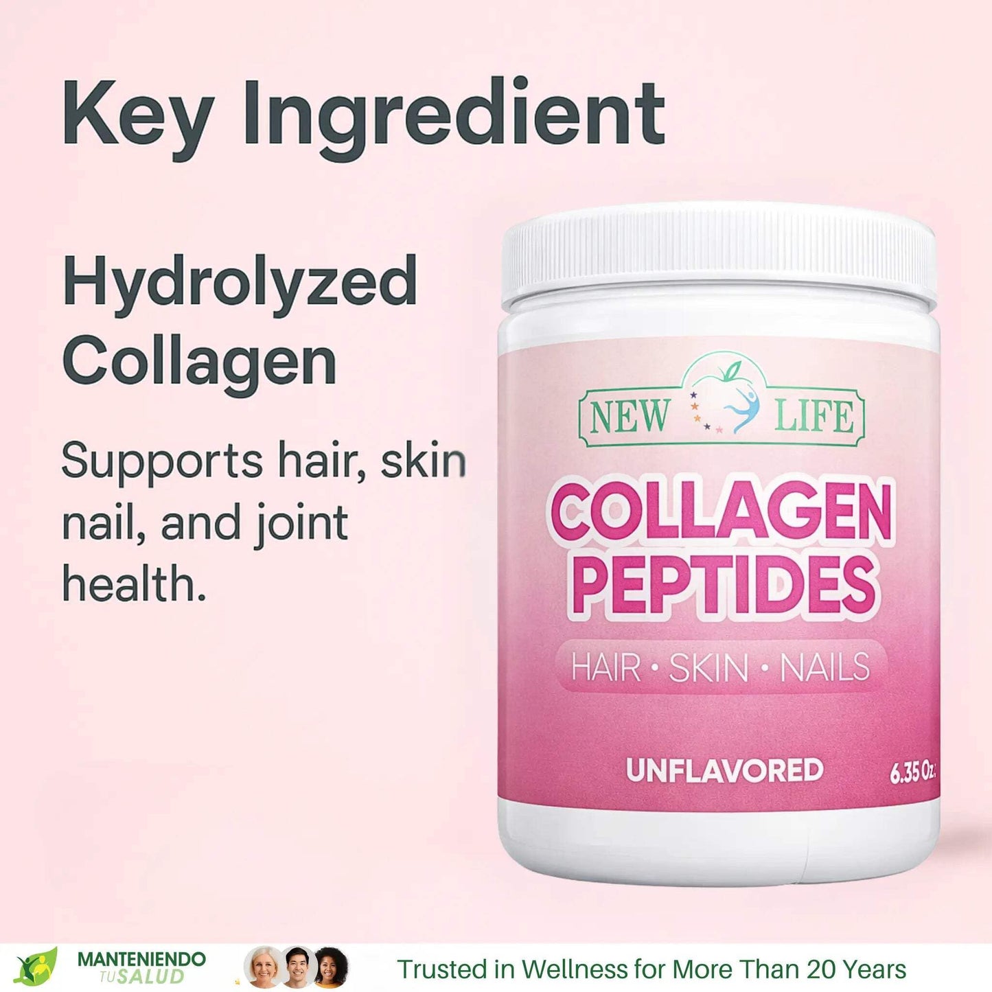 Manteniendo Tu Salud New Life Collagen Peptides Powder, Joint Support, 6.35 oz