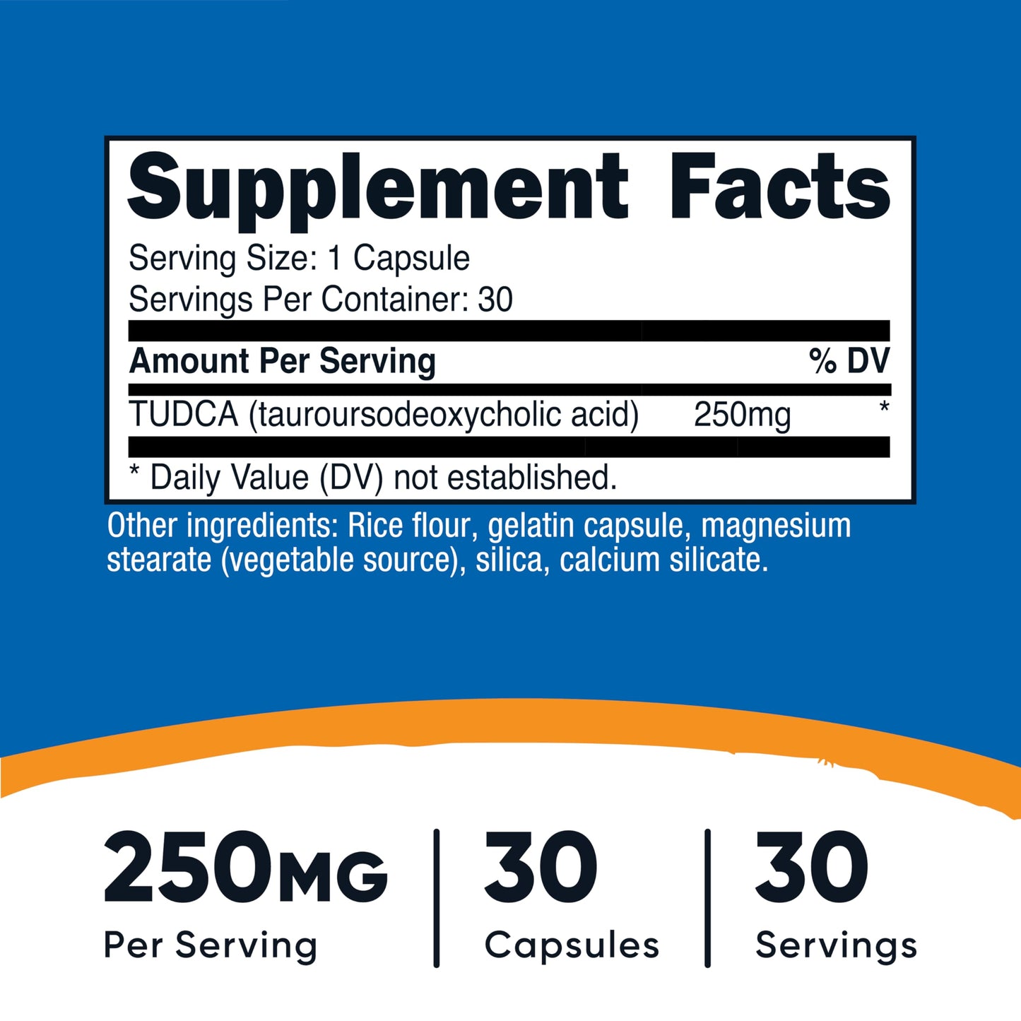 Nutricost Tudca 250mg Capsules, 30 Count