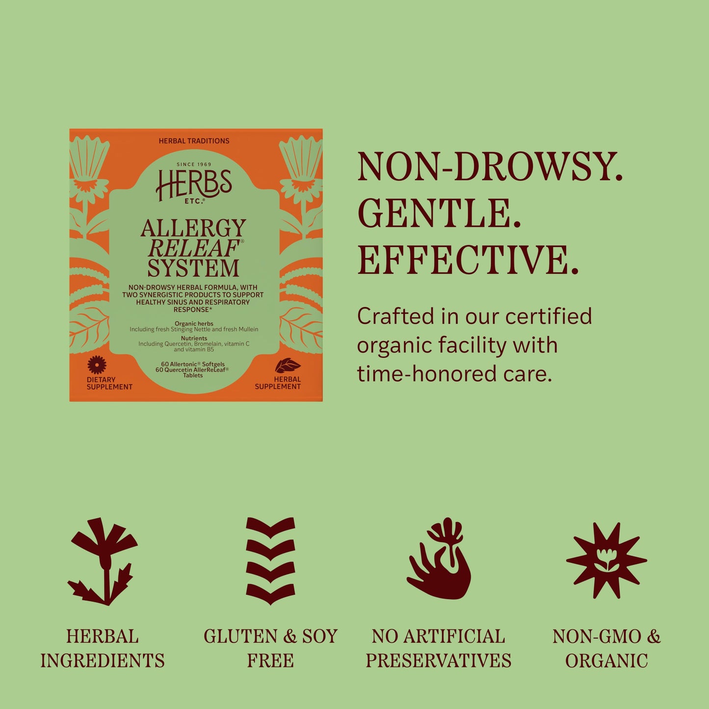 Herbs Etc. Allergy ReLeaf System Non-Drowsy Formula 60 Tablets