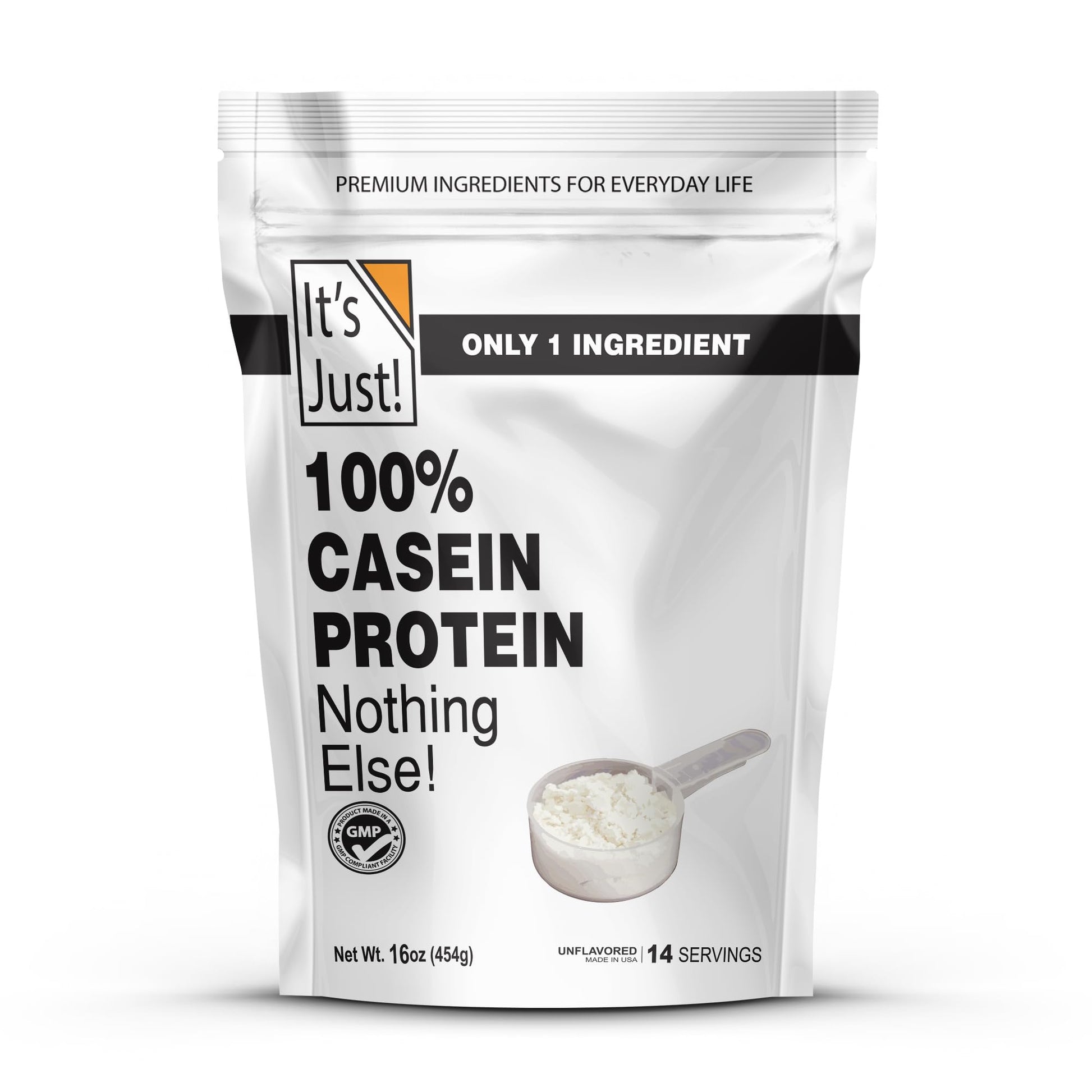 It's Just! 100% Casein Protein Powder, Unflavored, 16 oz