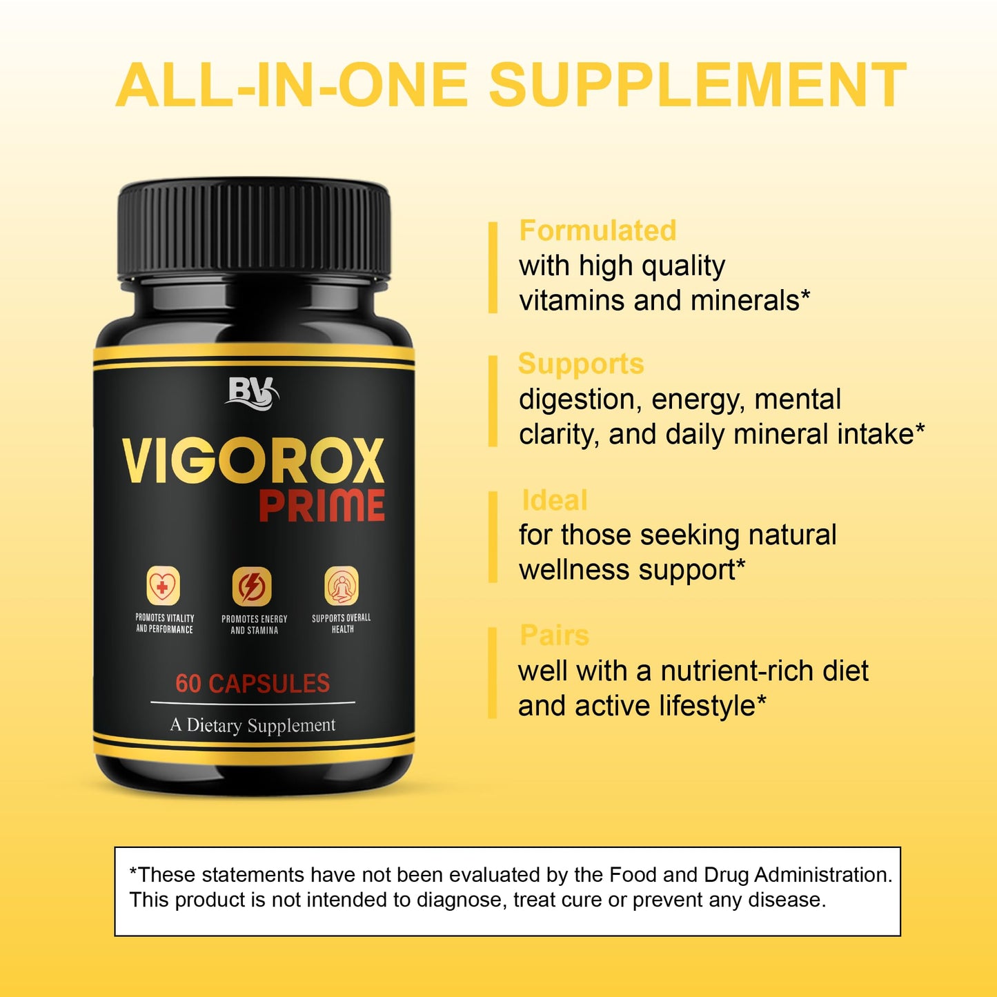 BLUE VIBE Vigorox Prime Advanced Performance Support 180 Capsules