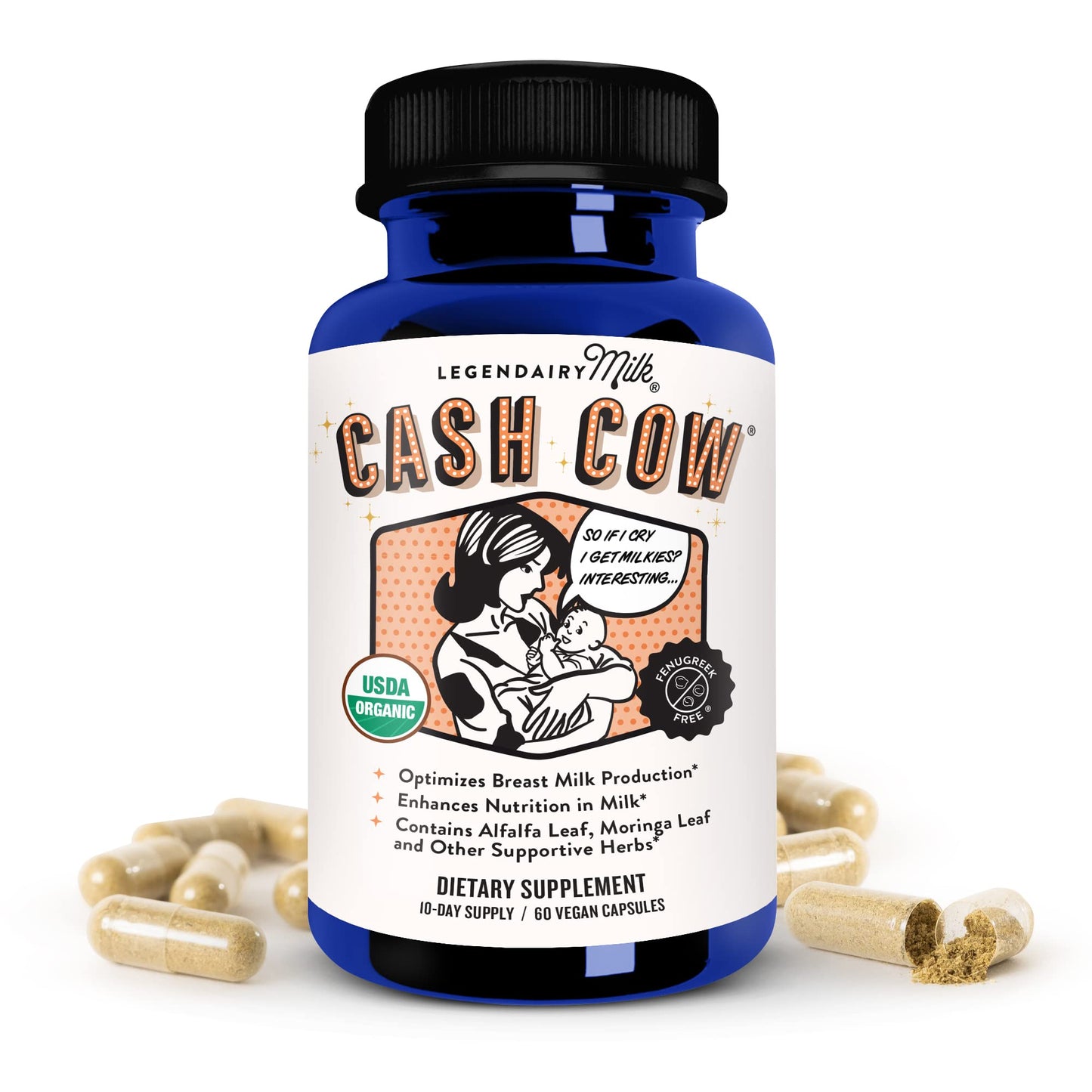 Legendairy Milk Cash Cow + Lechita Lactation Supplement Capsule, 2 Capsules