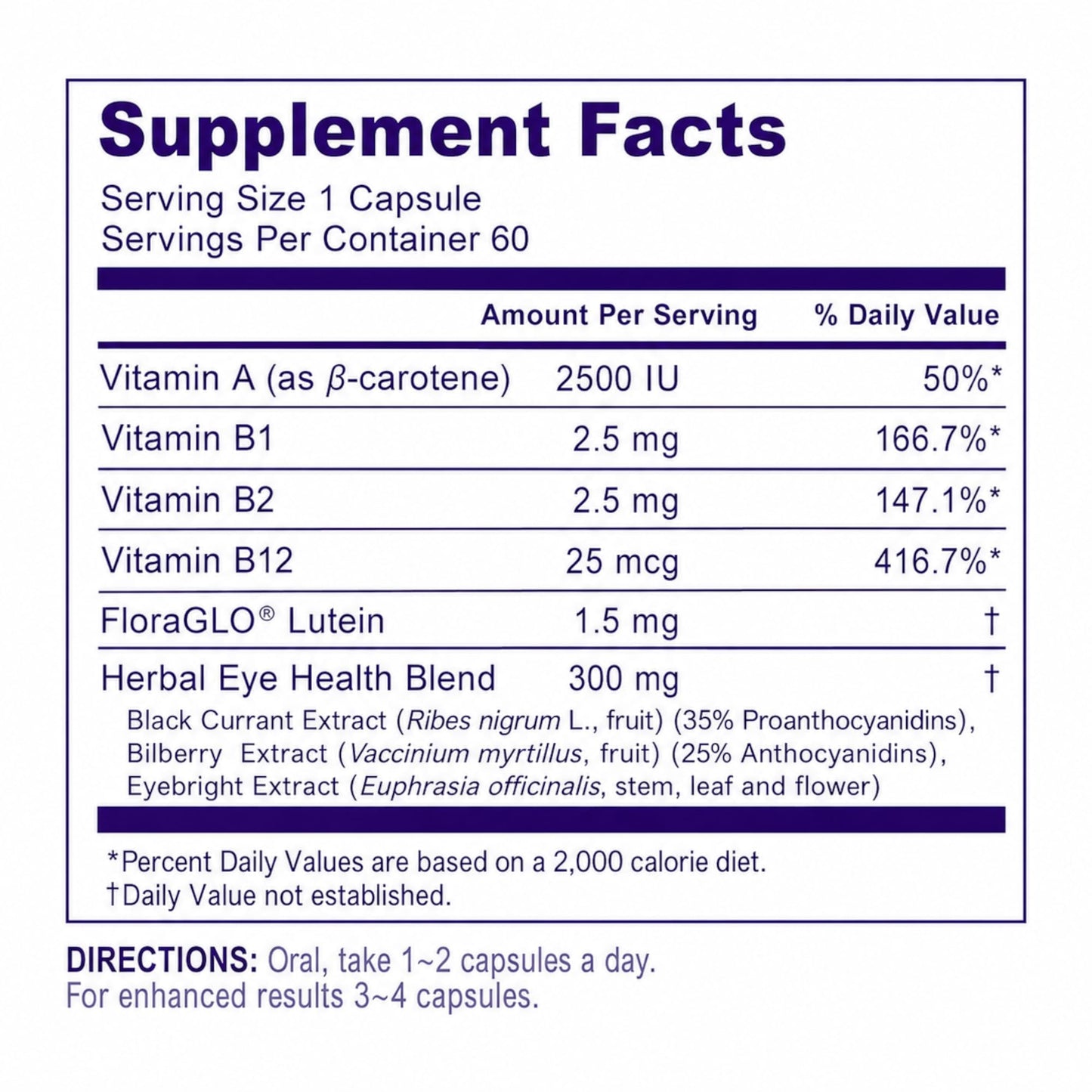 LOVITA Eyes Care Vitamin A & FloraGLO Lutein Complex Capsules, 60 Capsules