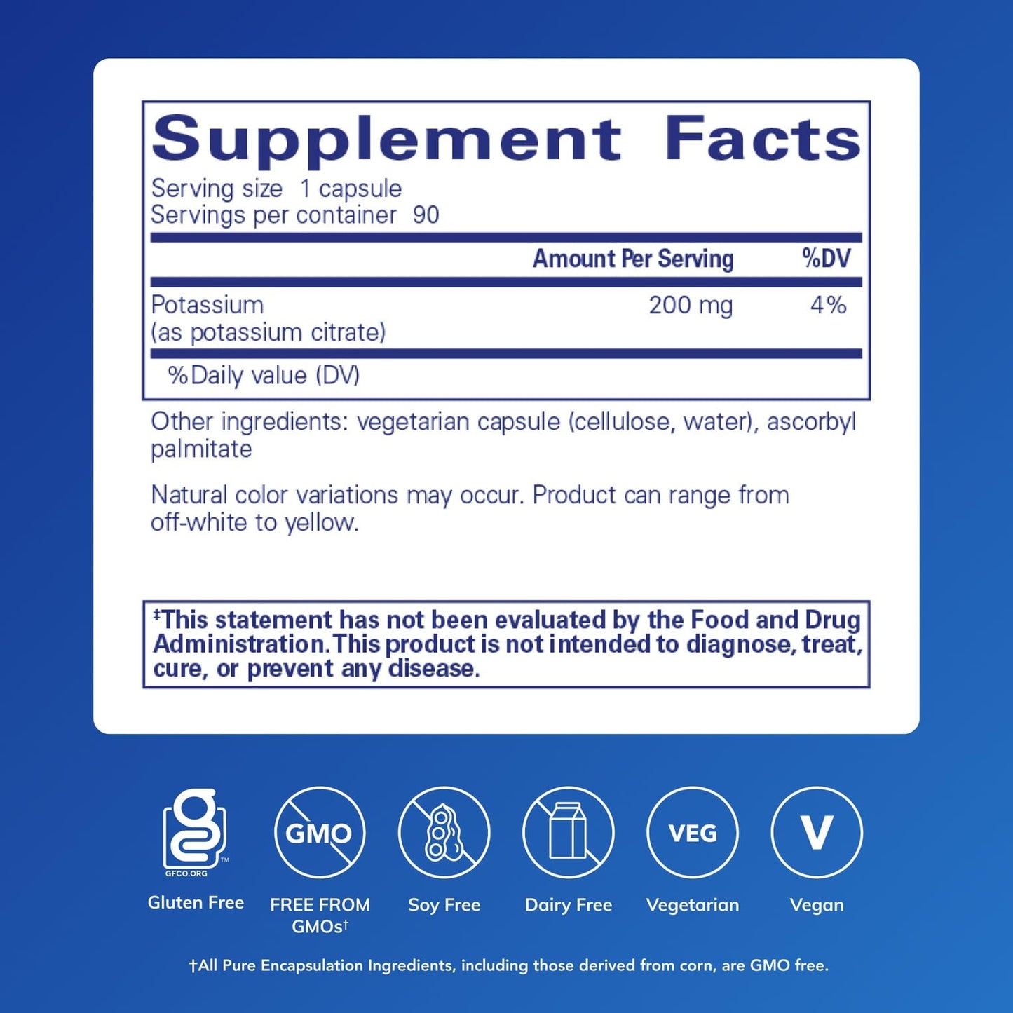 Pure Encapsulations Potassium Citrate 90 Capsules