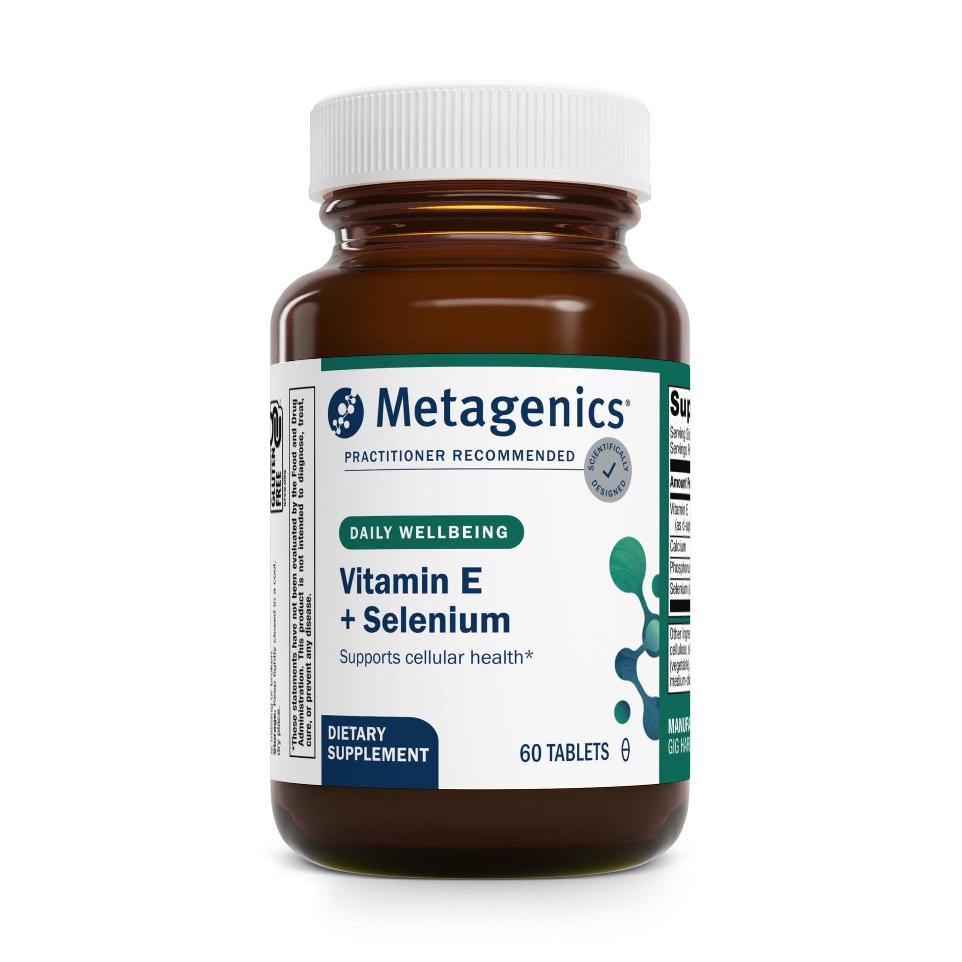 Metagenics E-400 Selenium Supplement - Vitamin E & Selenium Antioxidant Formula with Calcium & Phosphorus - Supports Immune, Skin, Eye & Cellular Health* - Gluten-Free, Vegetarian 60 Tablets