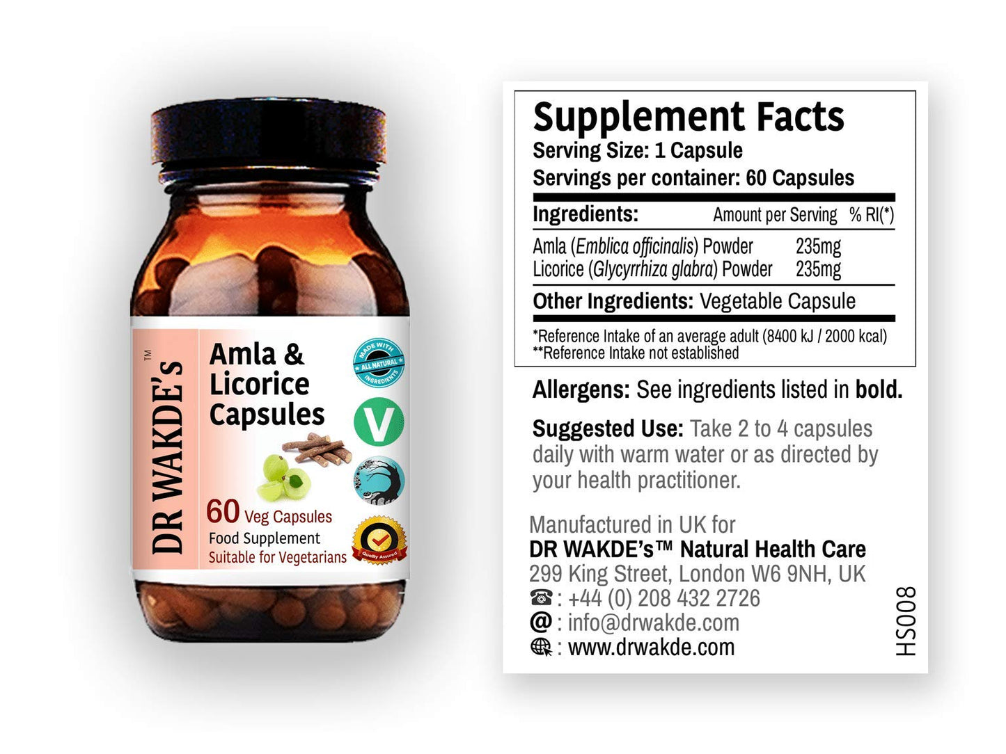 DR WAKDE's Amla & Licorice Capsules 1 Count