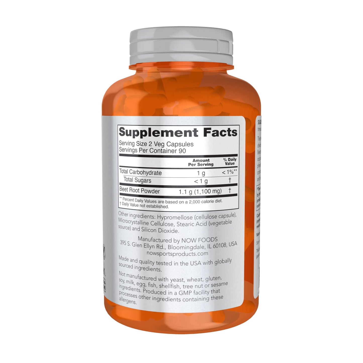 NOW Foods Beet Root Veg Capsules, 180 Count
