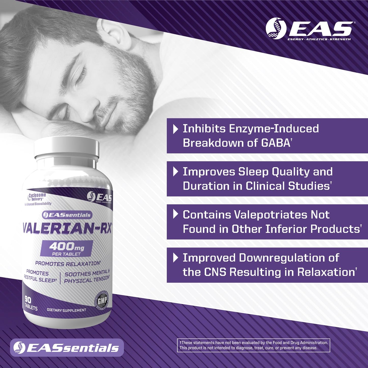 Experimental and Applied Sciences Valerian-RX Valerian Root 400mg Tablet 90 Tablets