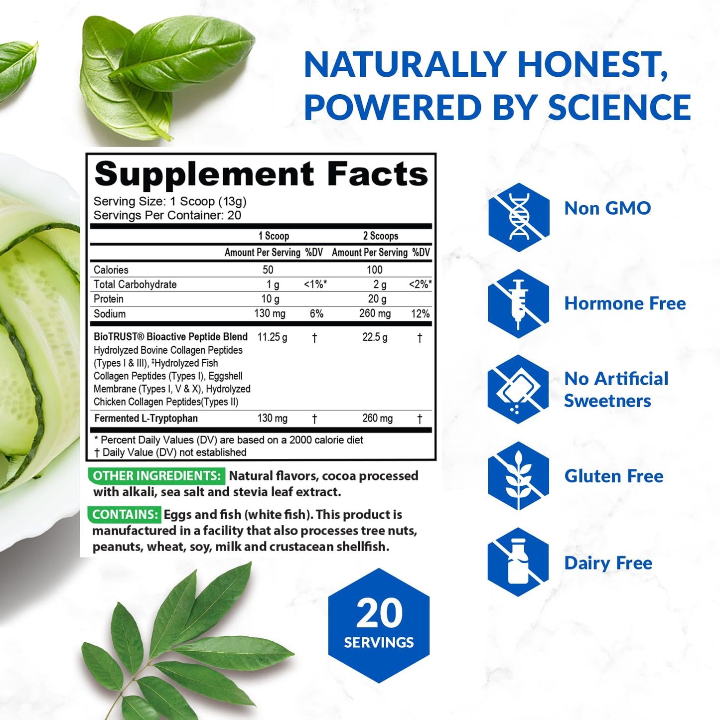 BioTrust Ageless Multi Collagen Peptides Powder 20 Servings Chocolate