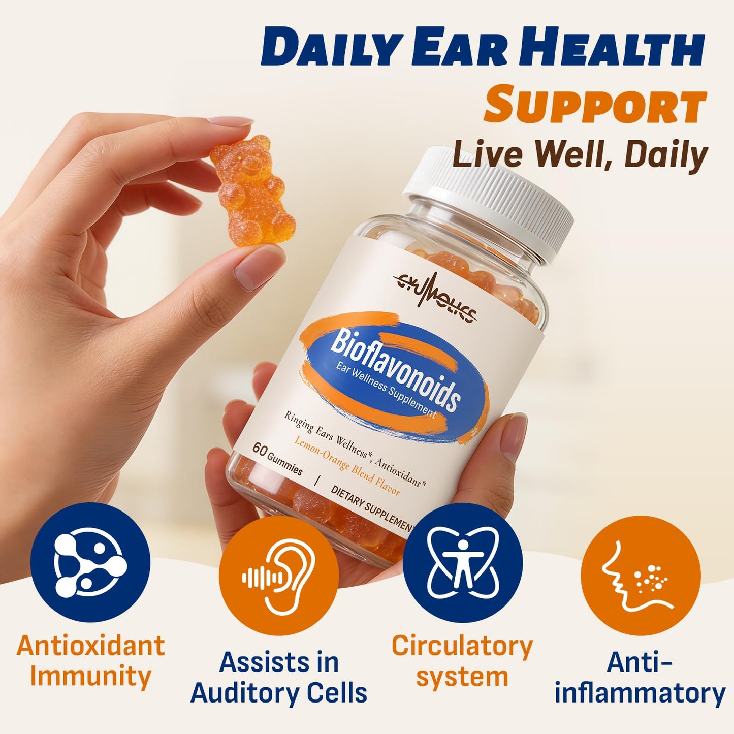 Gyumolics Flavonoid Supplement 3000mg Bioflavonoids Gummy 60 Gummies