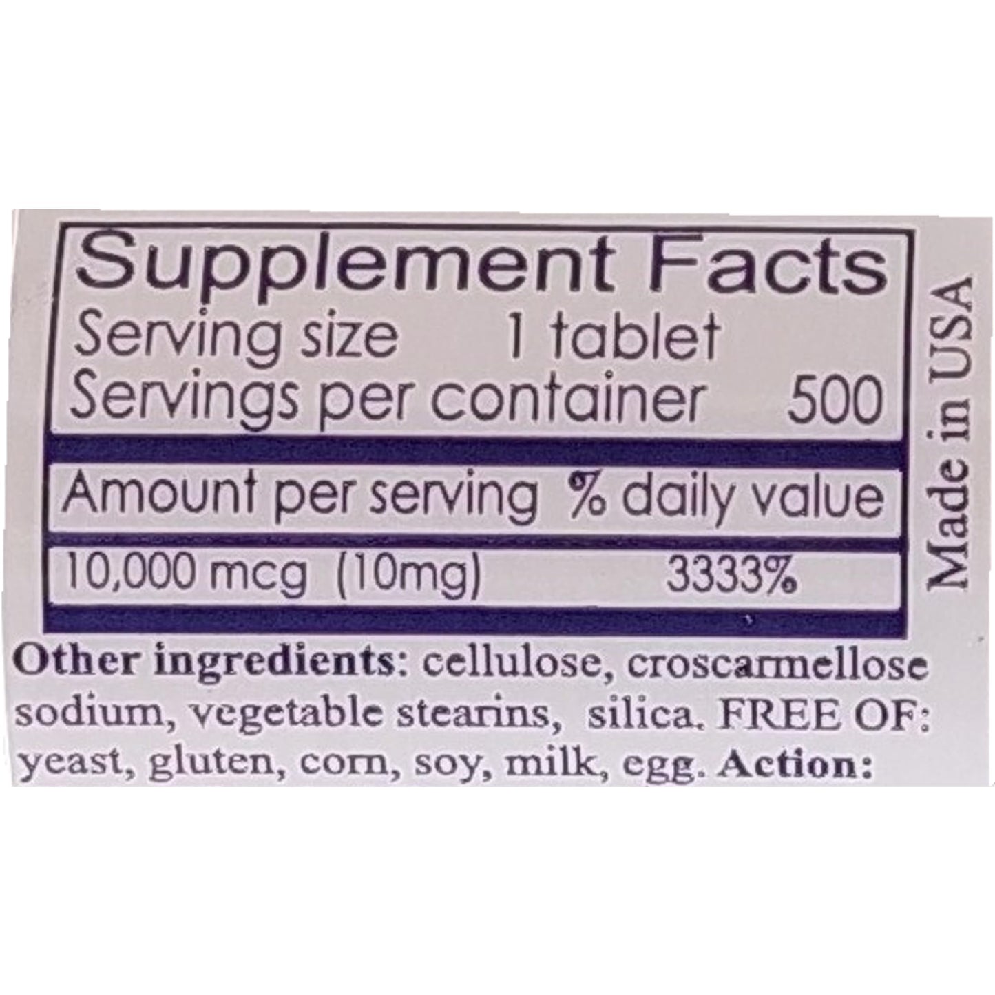 VPM Health Biotin 10,000 mcg, 500 Tablets