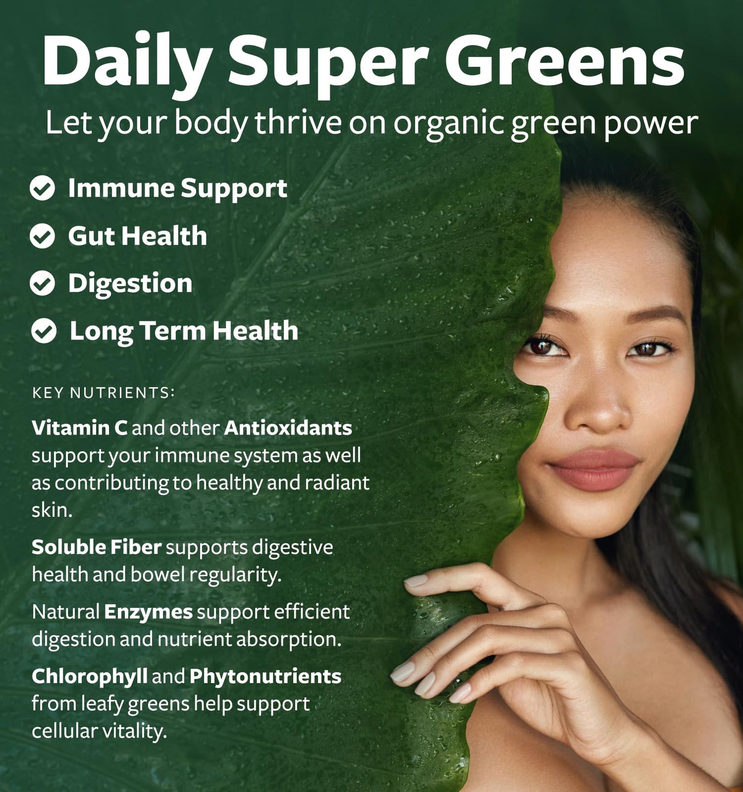 Healths Harmony USDA Organic Super Greens Supplement Tablet 60 Count