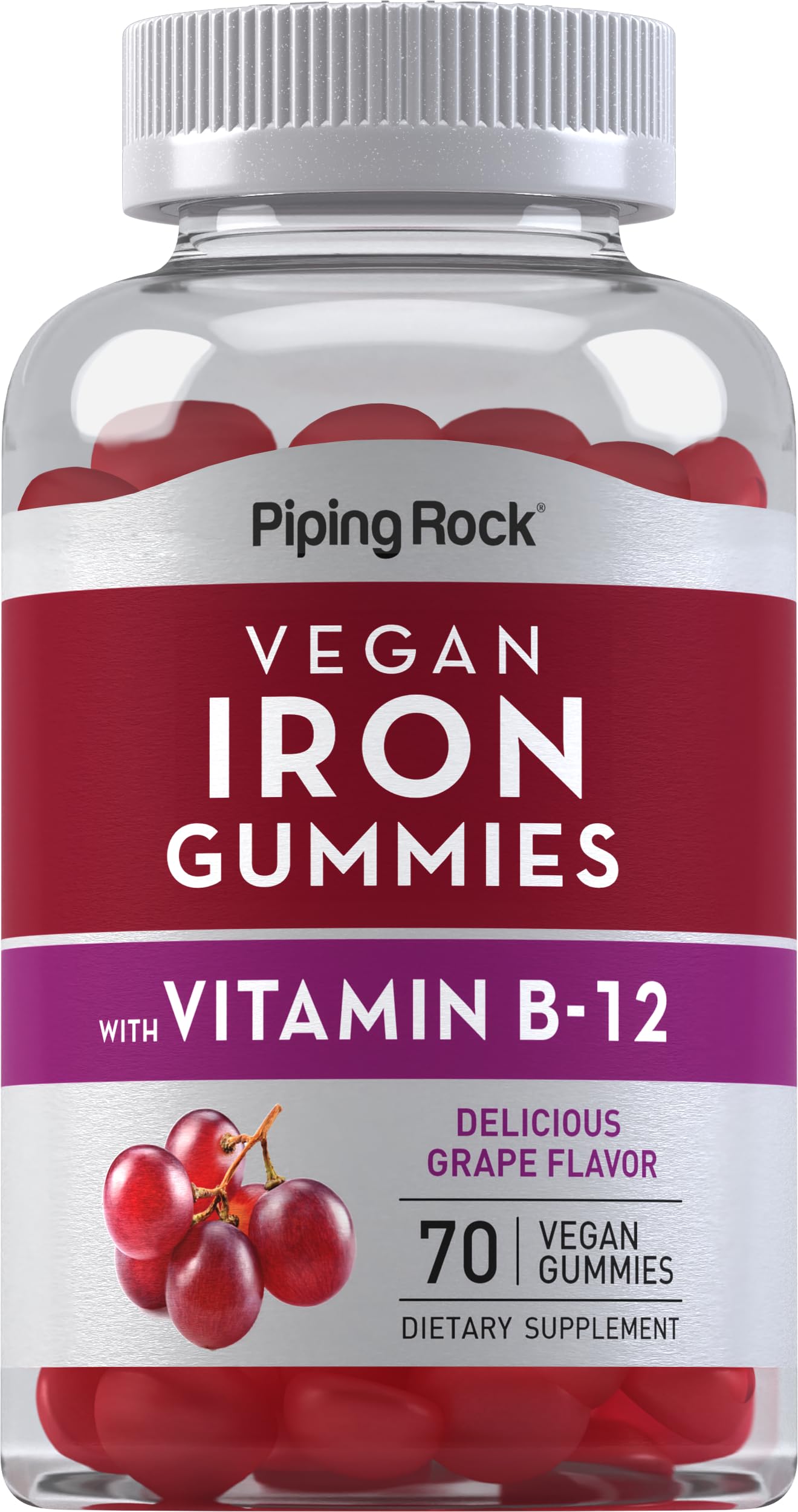 Piping Rock Vegan Iron Gummies Gummy 70 Count