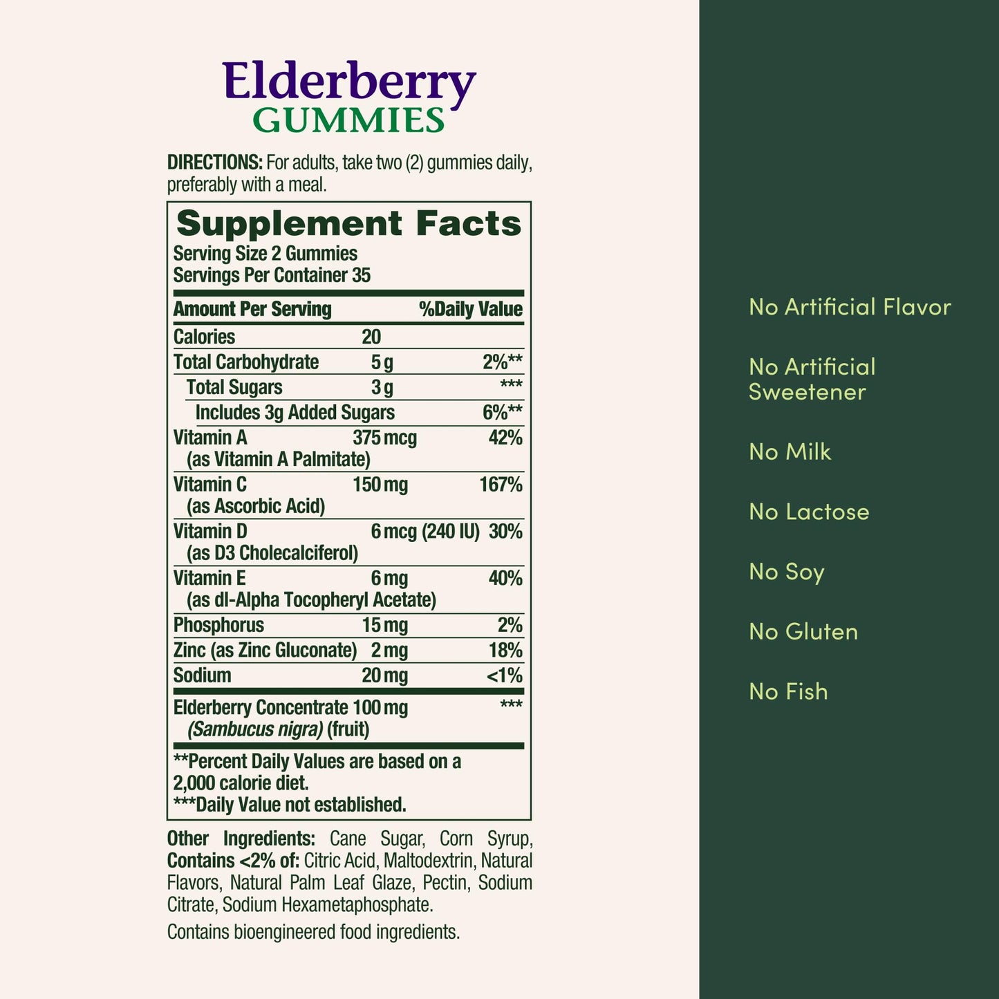 Nature's Bounty Elderberry Gummies 70 Count