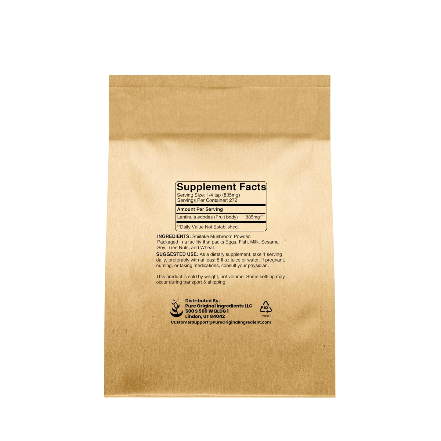 PURE ORIGINAL INGREDIENTS Shiitake Mushroom Powder 1 Count