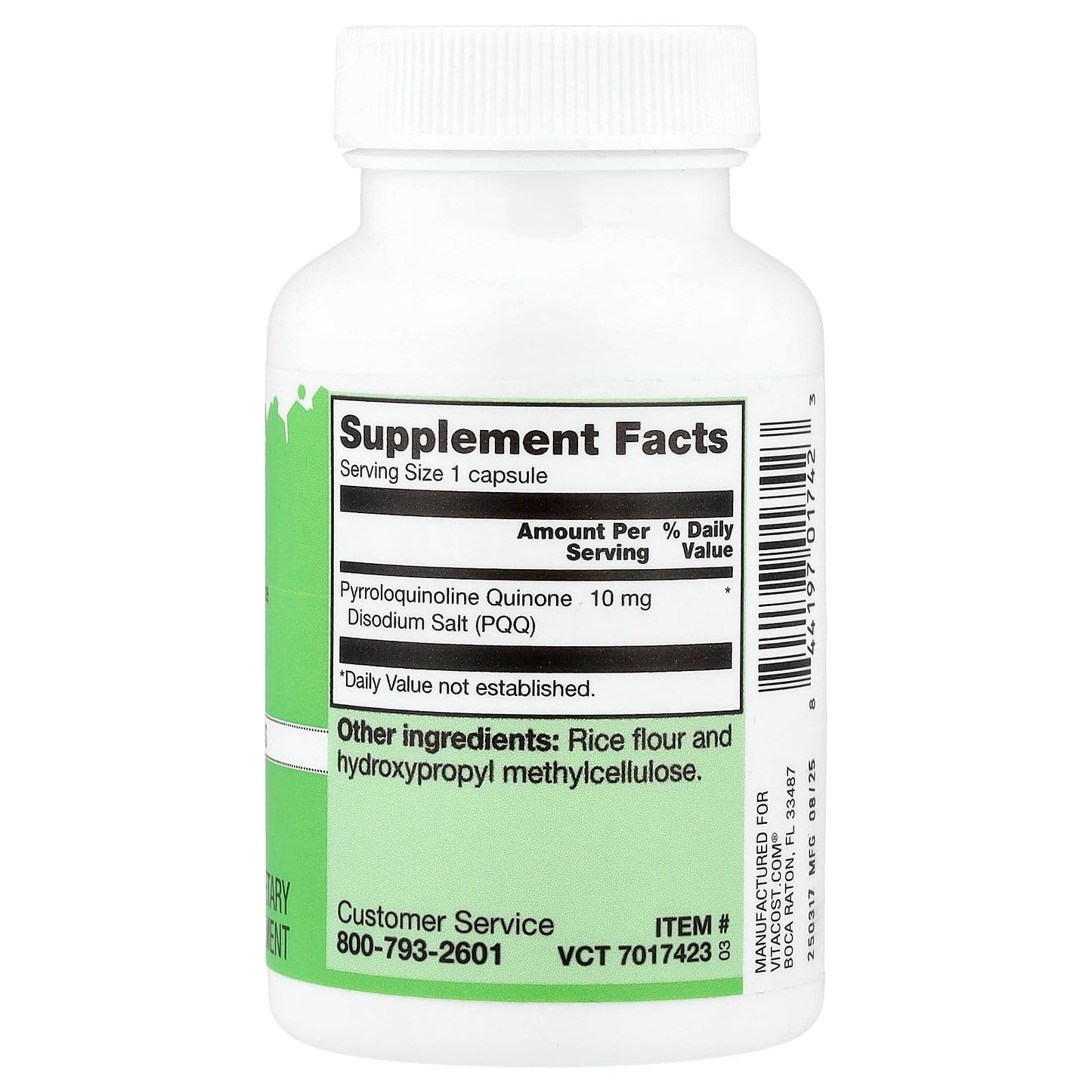 Vitacost PQQ 10 mg Capsule 30 Count