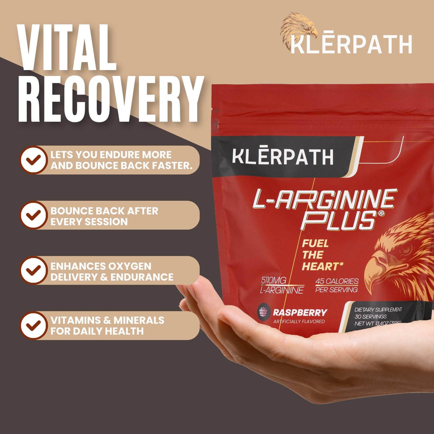 Klerpath L-Arginine Plus Raspberry Powder 80.4 oz