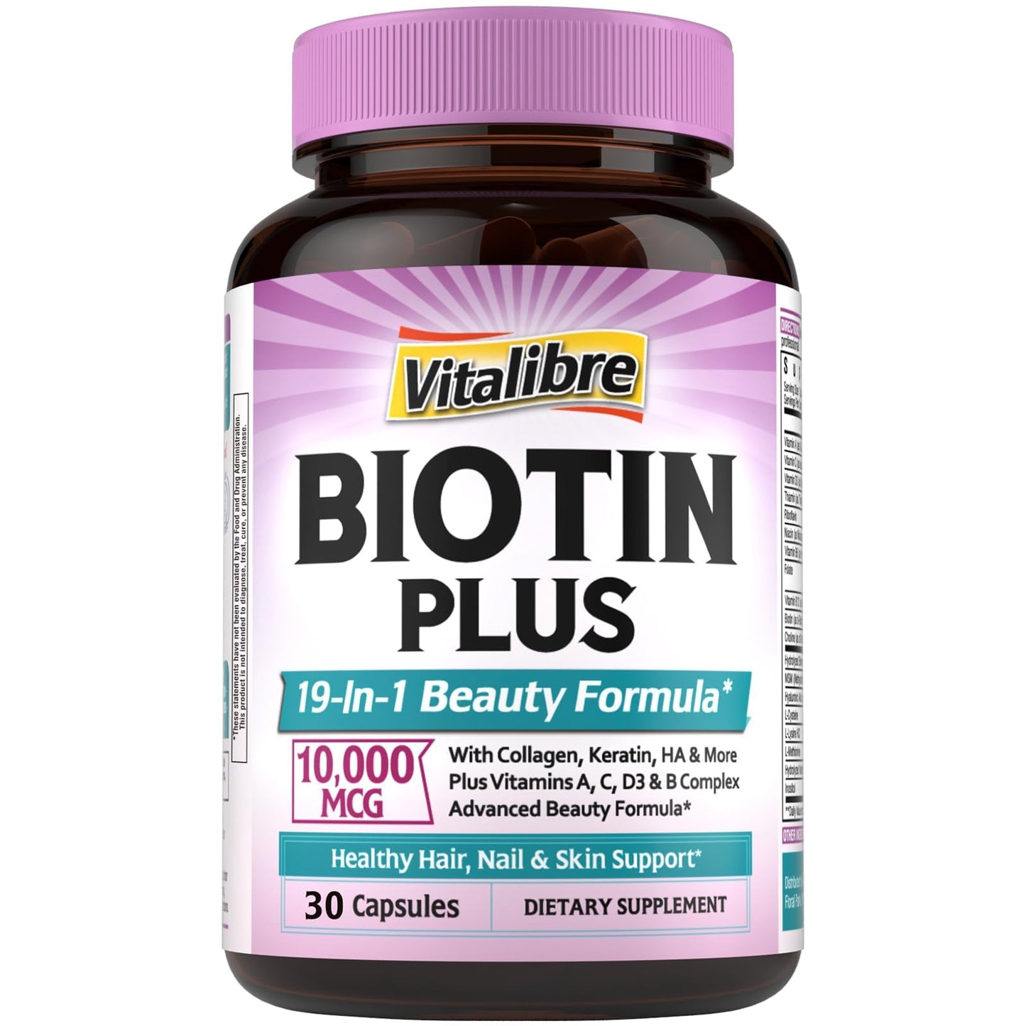 Vitalibre Biotin 10000mcg Softgels 30