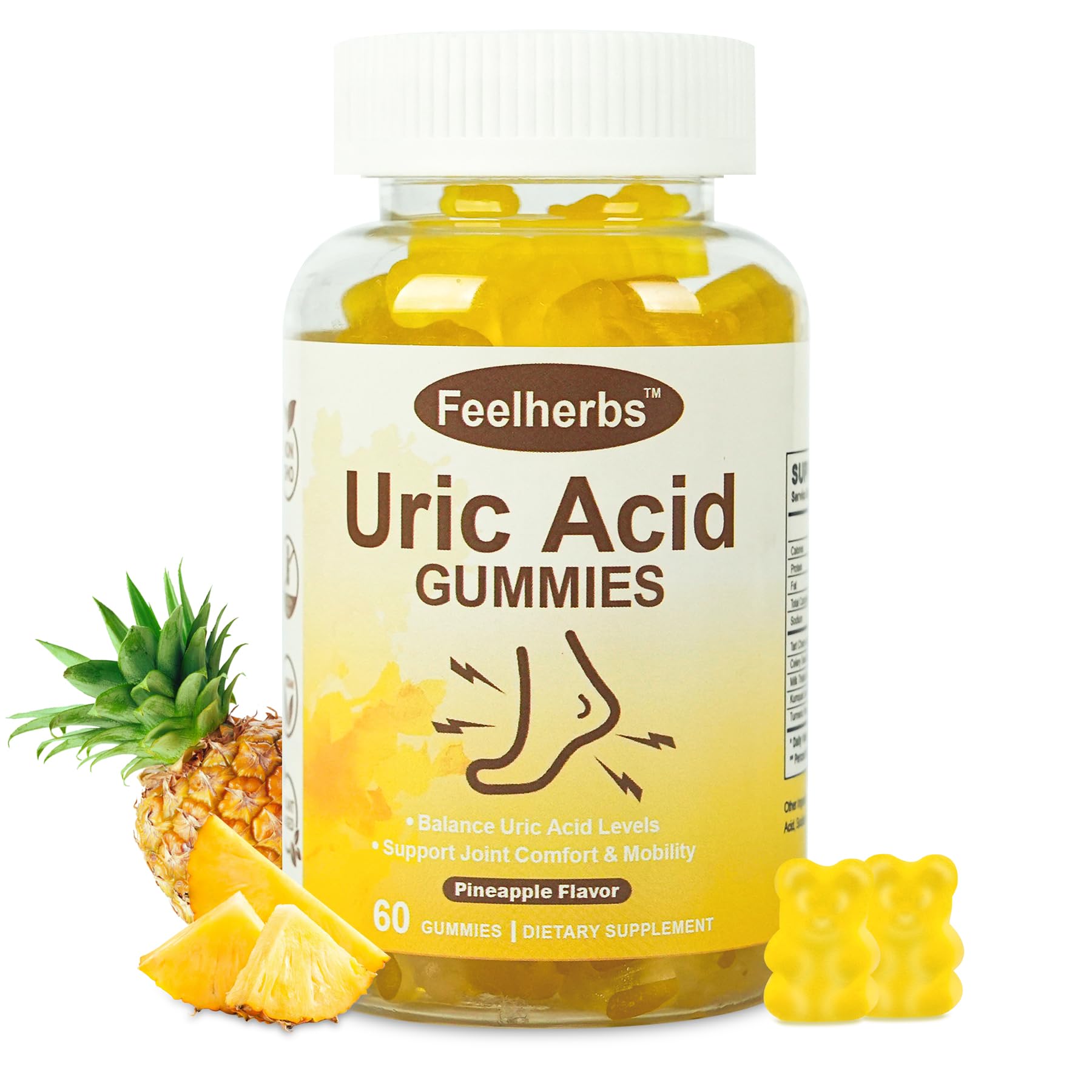 Feelherbs Uric Acid for Joint Cleanse & Detox Gummies 60 Count