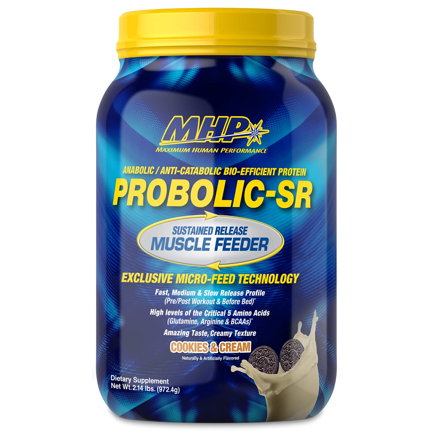 Maximum Human Performance Probolic-SR Sustained Release Protein Powder 2 lb Cookies & Cream
