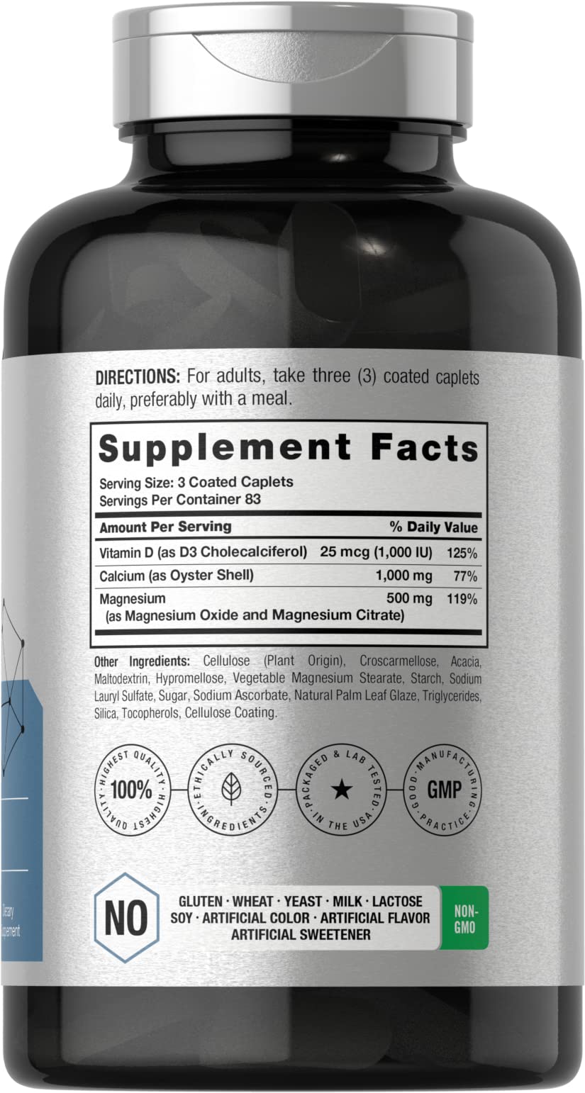 Horbäach Calcium Magnesium Vitamin D3 Caplets 250