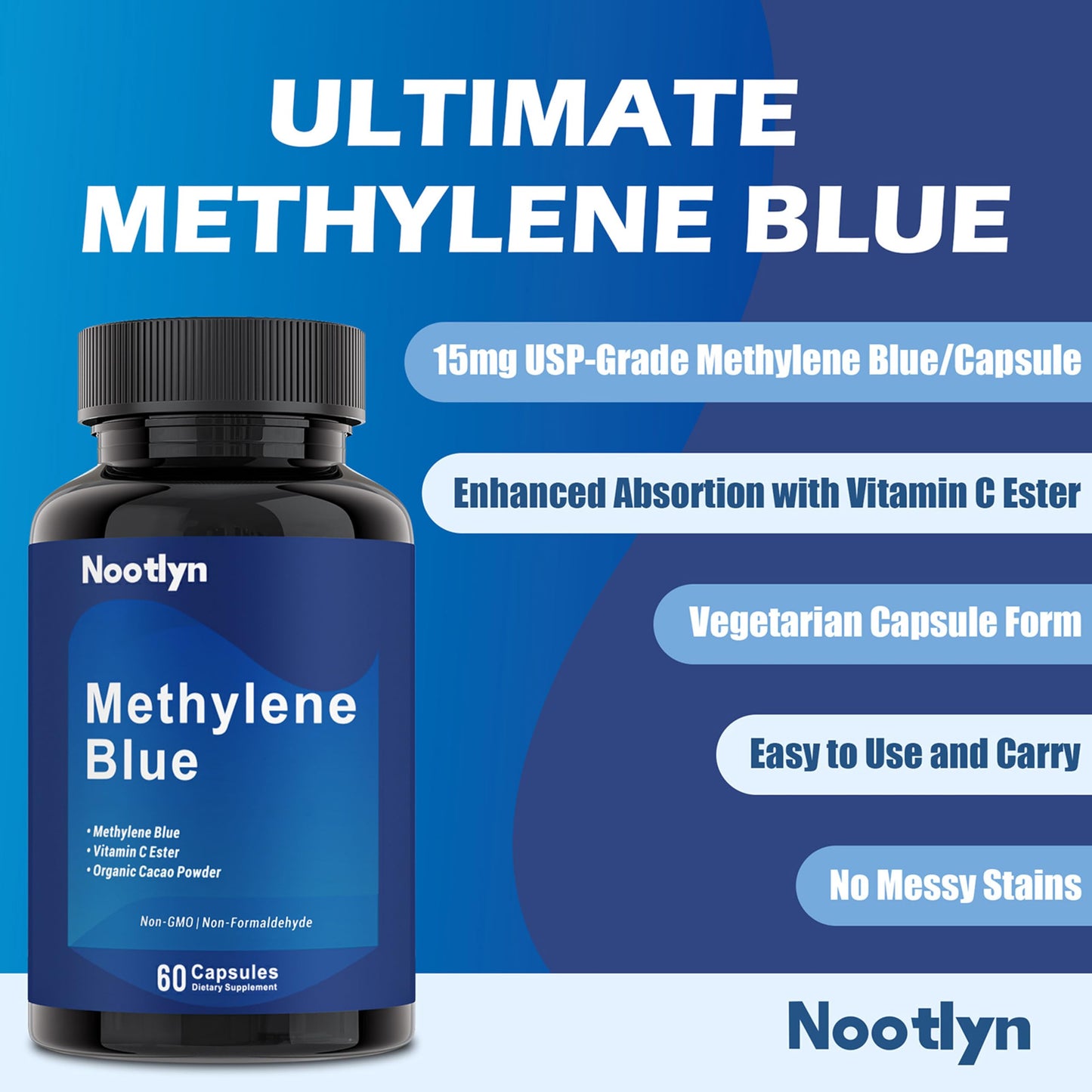 Nootlyn Methylene Blue Capsules, 60 Capsules