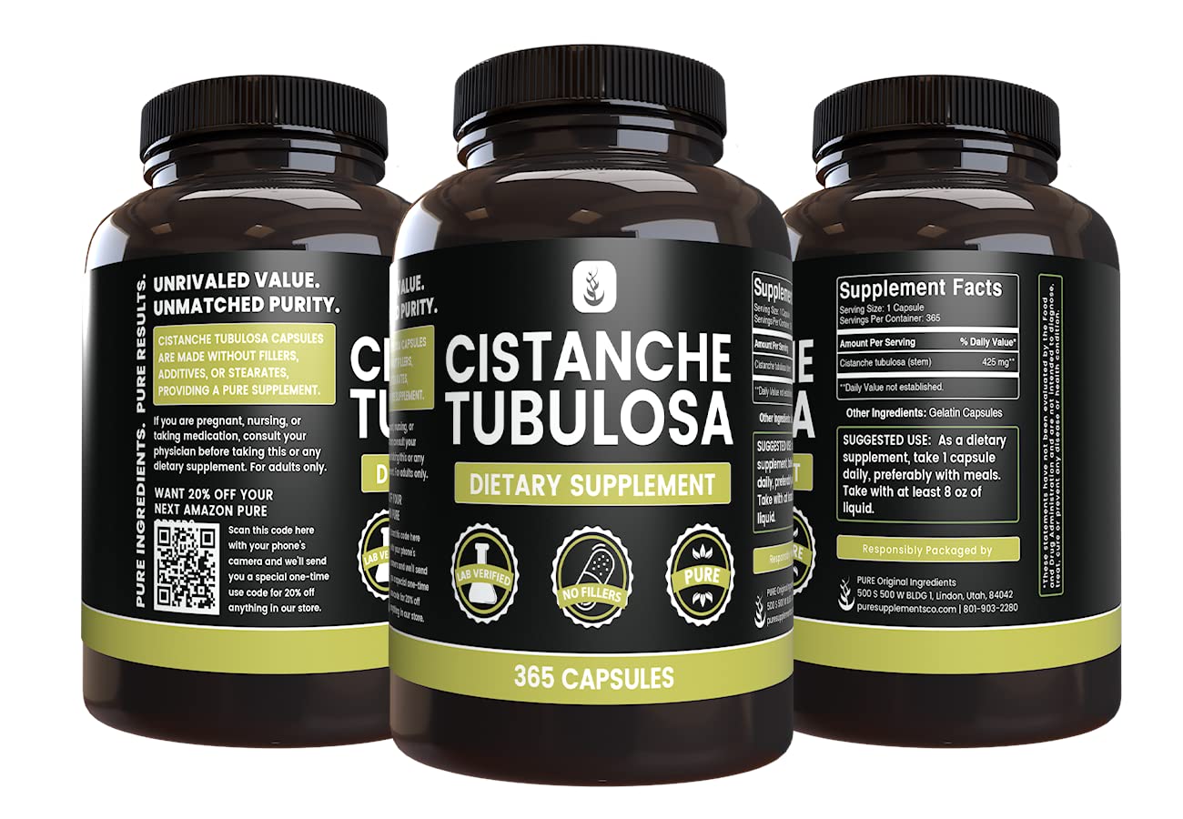 PURE ORIGINAL INGREDIENTS Cistanche Tubulosa Capsule, 365 Capsules