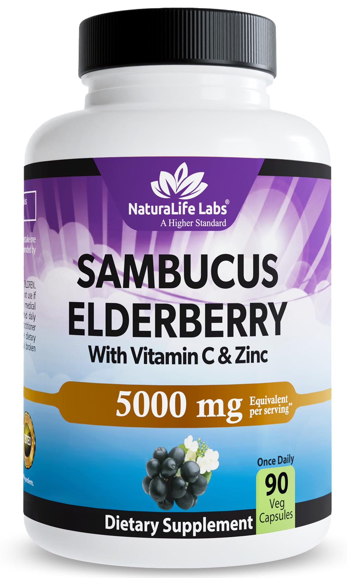 NaturaLife Labs Sambucus Elderberry Capsules 90 Count
