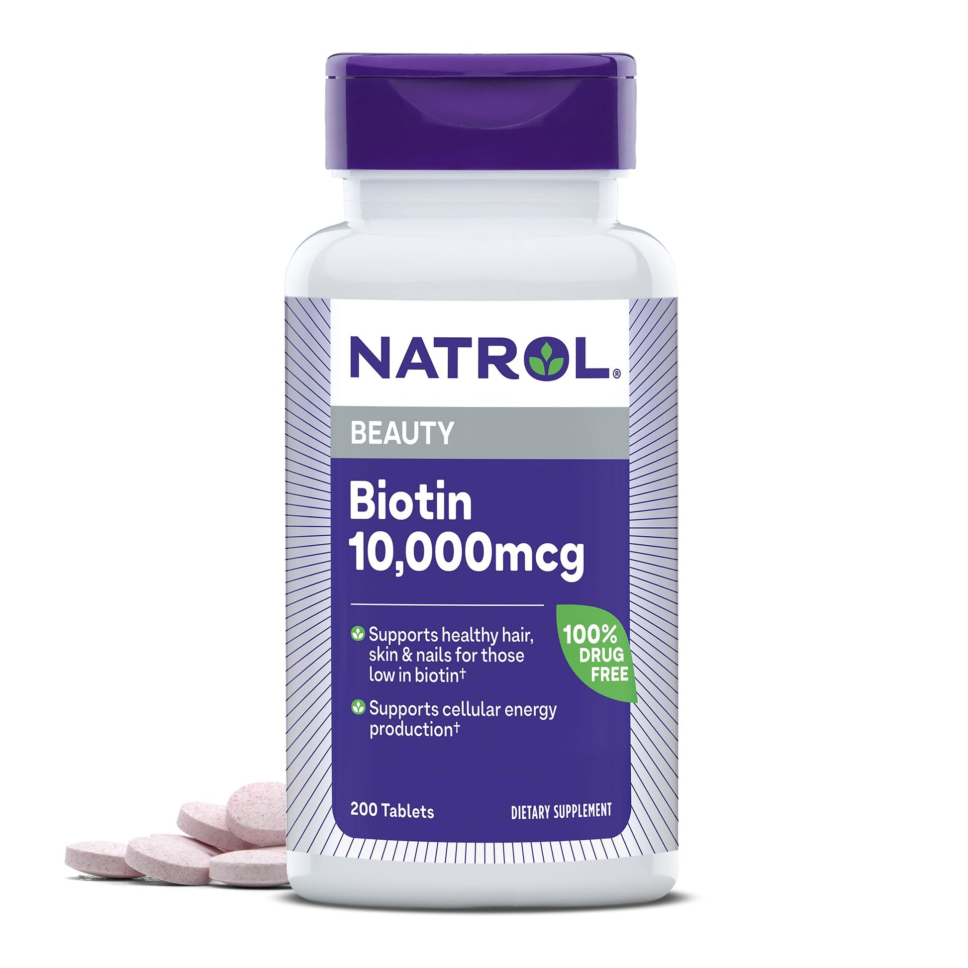 Natrol Biotin 10000mcg Tablets, 200 Count