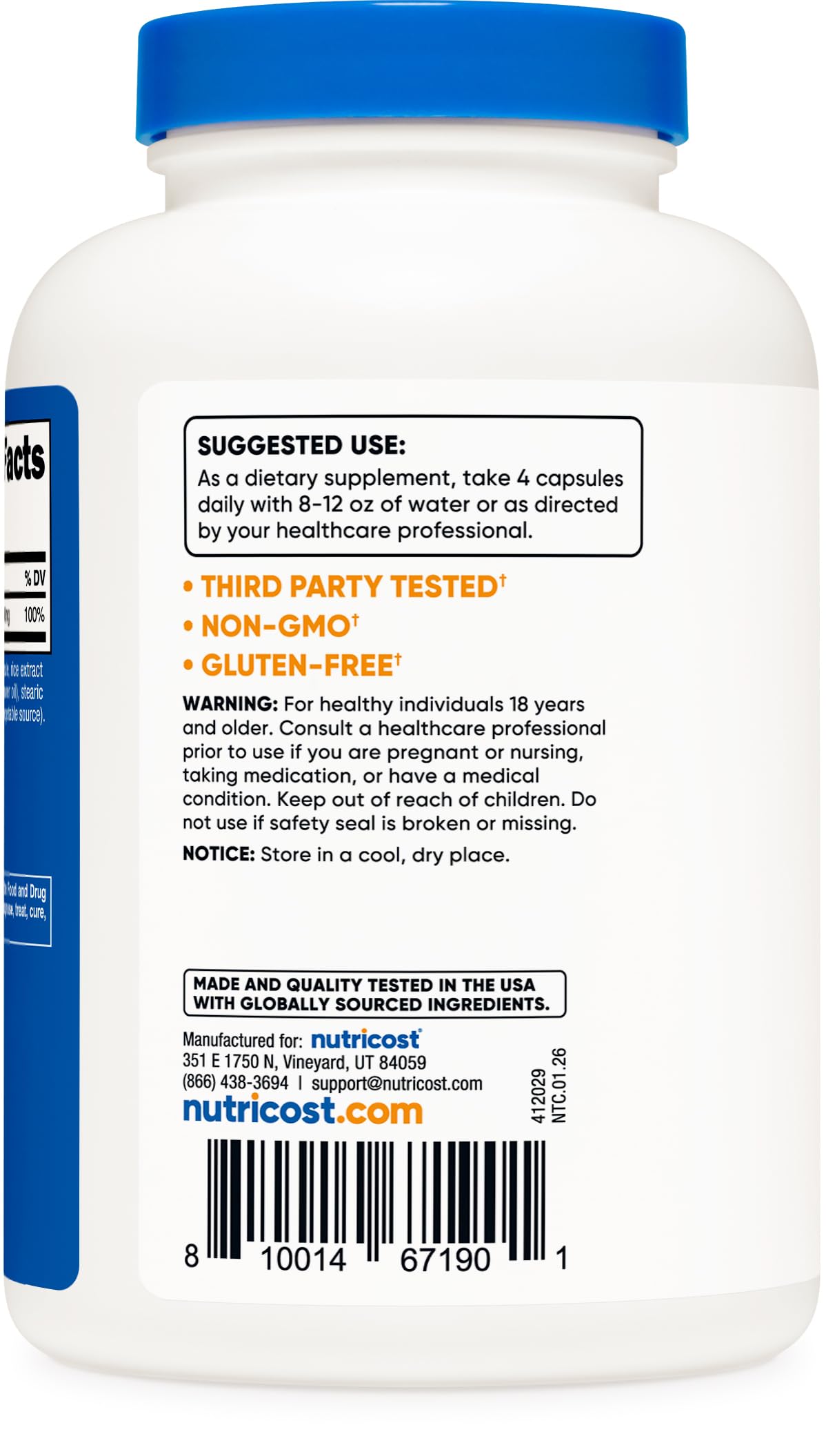 Nutricost Magnesium Citrate 420mg Capsules, 480 Capsules