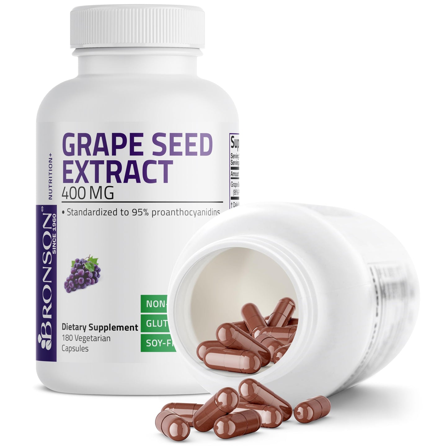 Bronson Grape Seed Extract 400 mg Capsule, 180 Count