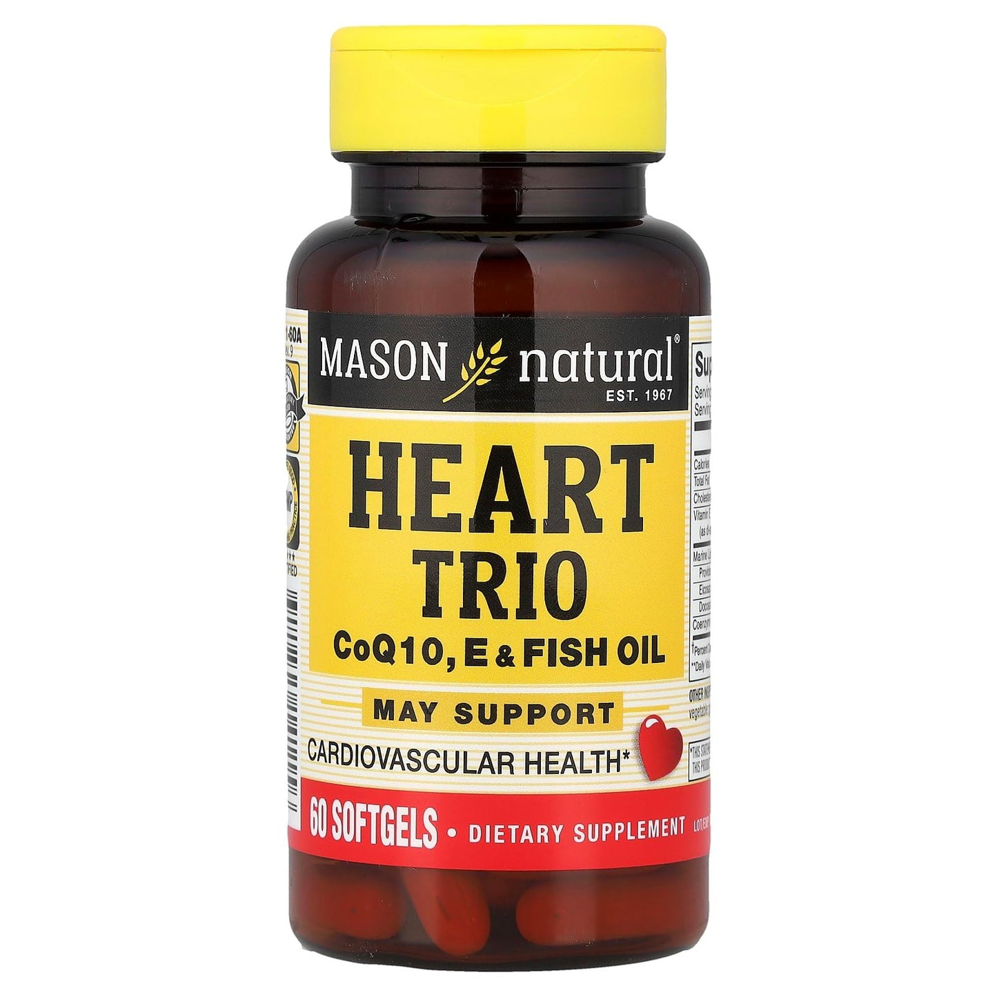 Mason Natural CoQ-10, Vitamin E and Fish Oil Softgels, 120 Softgels