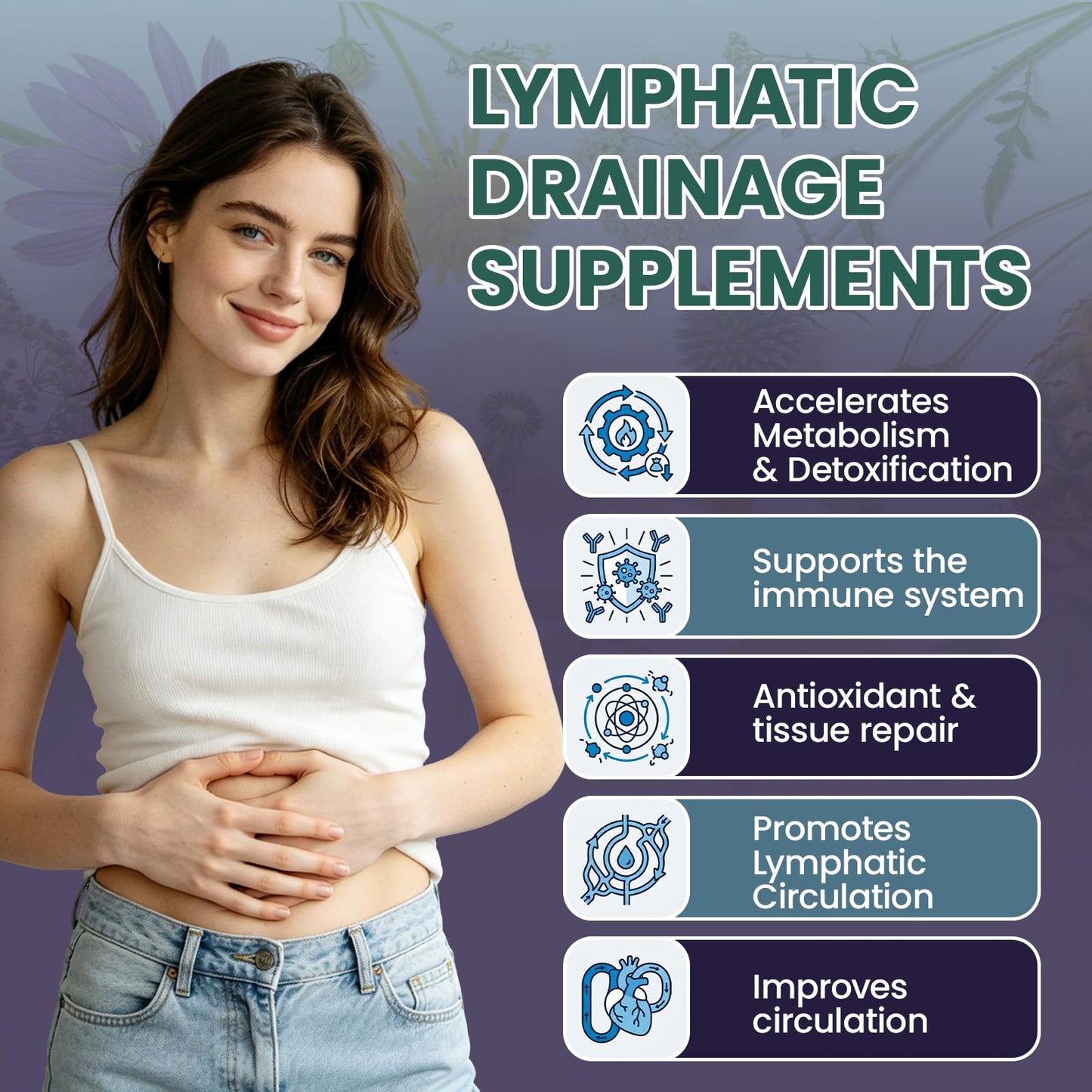 Maxhemphealth Lymphatic Drainage Capsules 19-in-1 Herbal, 90 Capsules