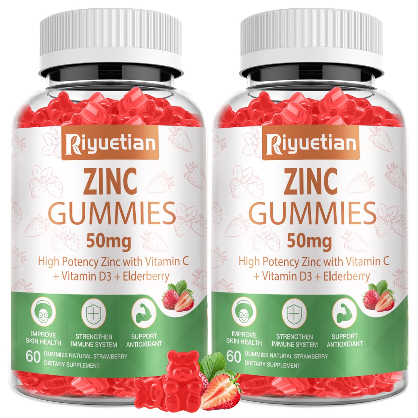 Riyuetian Zinc Gummies 50mg Gummy, 120 Count