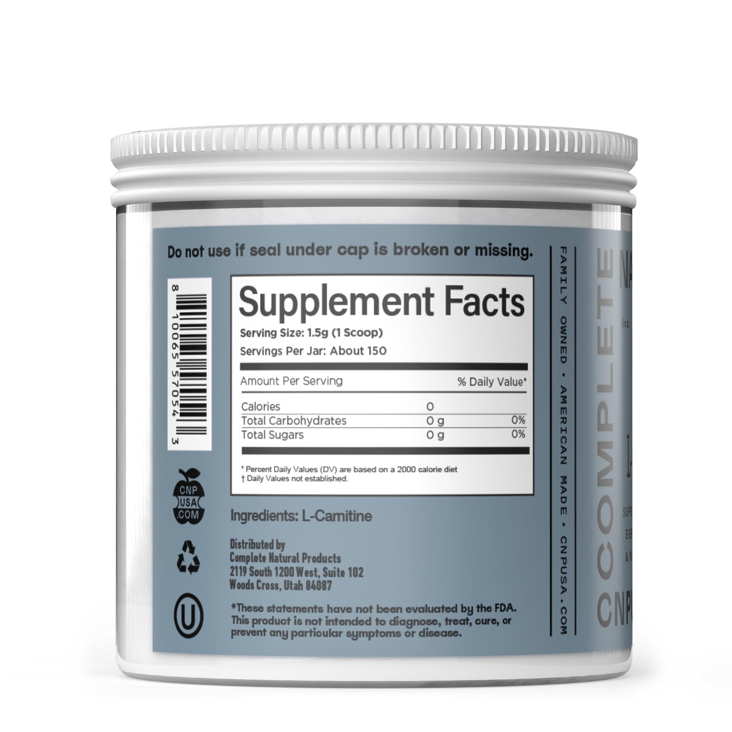 Complete Natural Products L-Carnitine Powder 8 oz