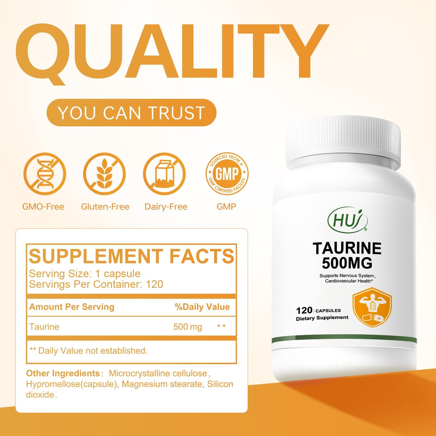 HUJ Taurine Capsule, 120 Capsules