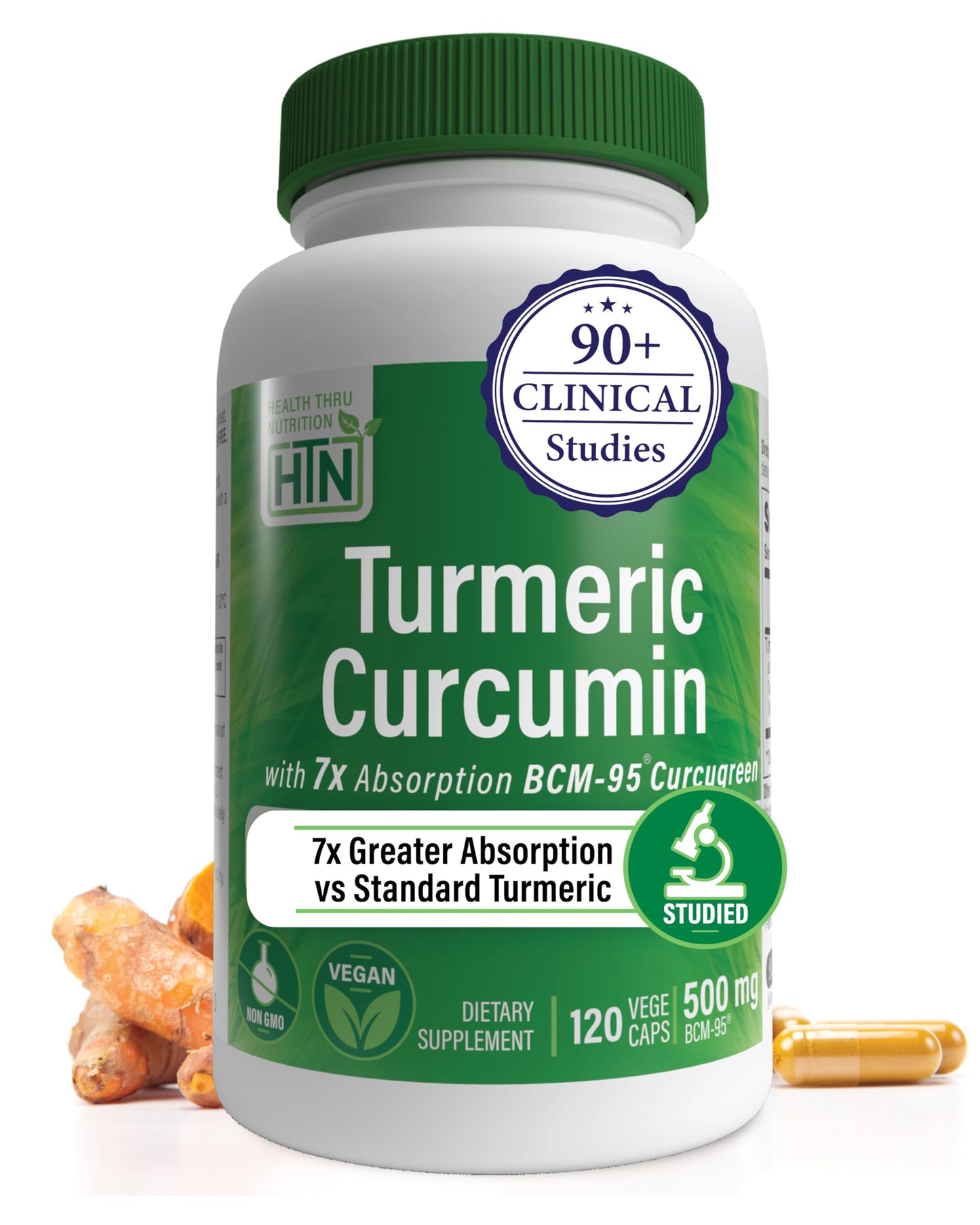 Health Thru Nutrition Turmeric Curcumin Complex 500mg Supplement Capsule, 120 Count