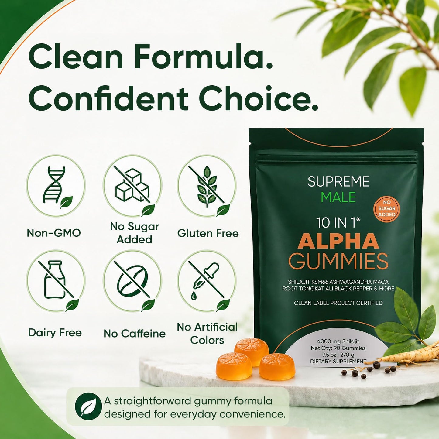 KXVUDE Supreme Male Alpha Gummies, 60 Count