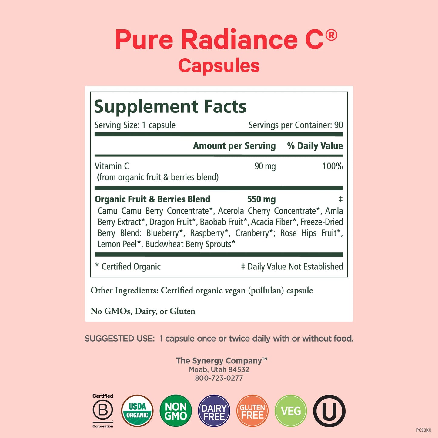 Pure Synergy Pure Radiance C Organic Vitamin C Capsules 90 Capsules