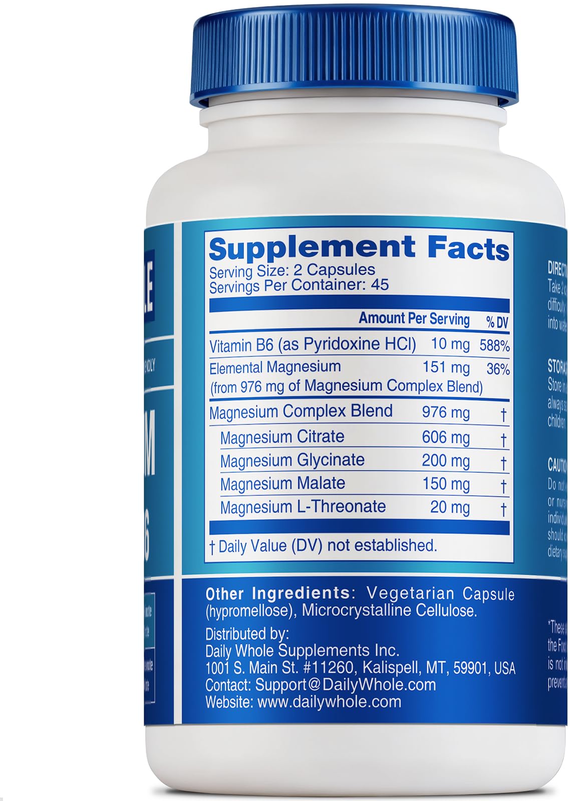 DailyWhole Magnesium Glycinate 4-in-1 Complex Capsule, 80 Count