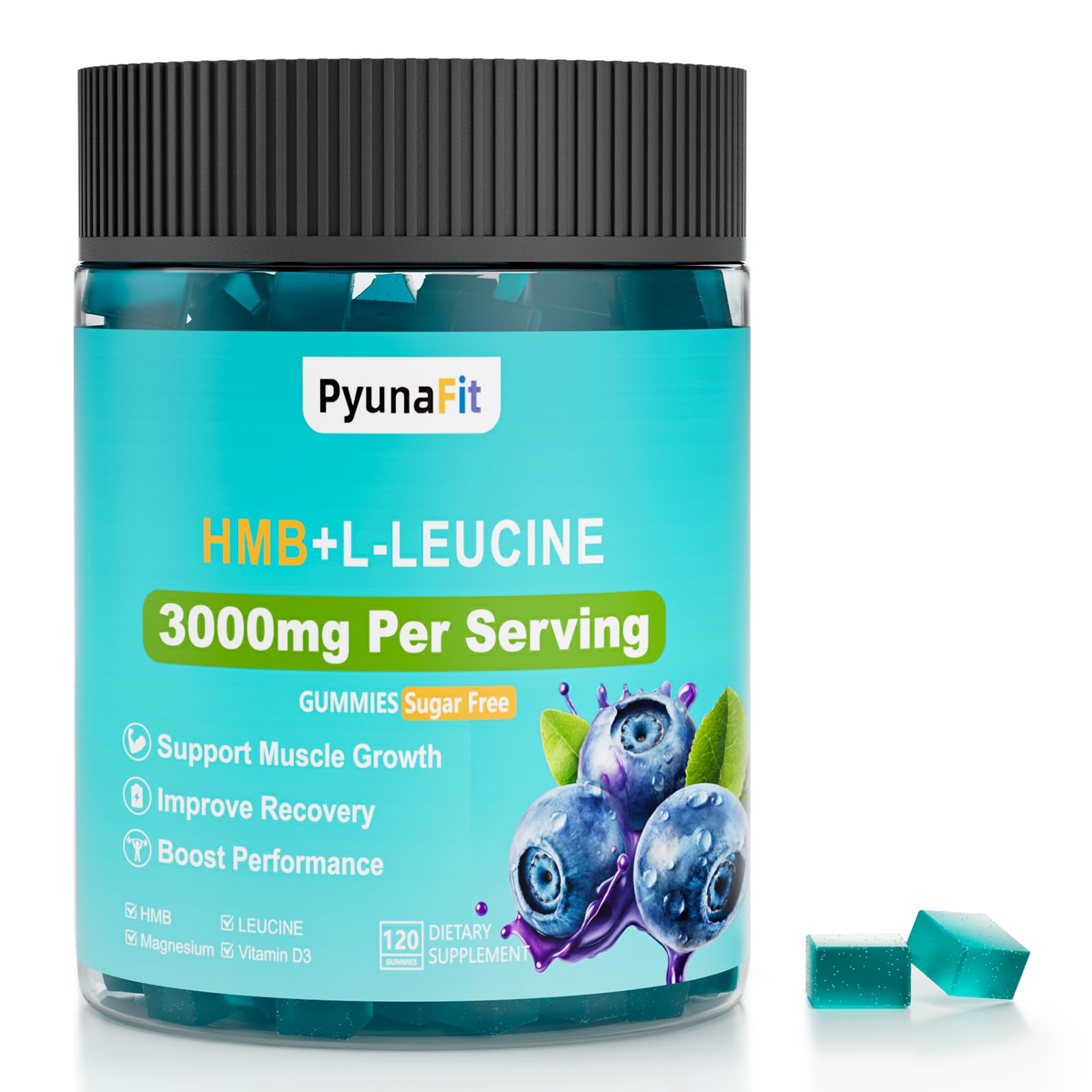 PYUNAFIT HMB Leucine Supplement Gummies, 120 Count