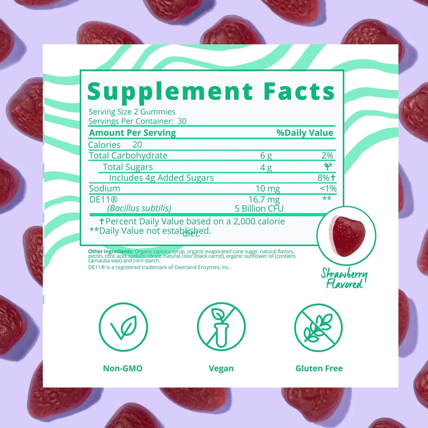 Baby Blues Probiotic Gummies for Women, Prenatal and Postnatal Probiotic for Pregnancy, Postpartum and Breastfeeding, Gut Health and Digestion, 5 Billion CFU DE111, Organic Strawberry, 60 Gummies