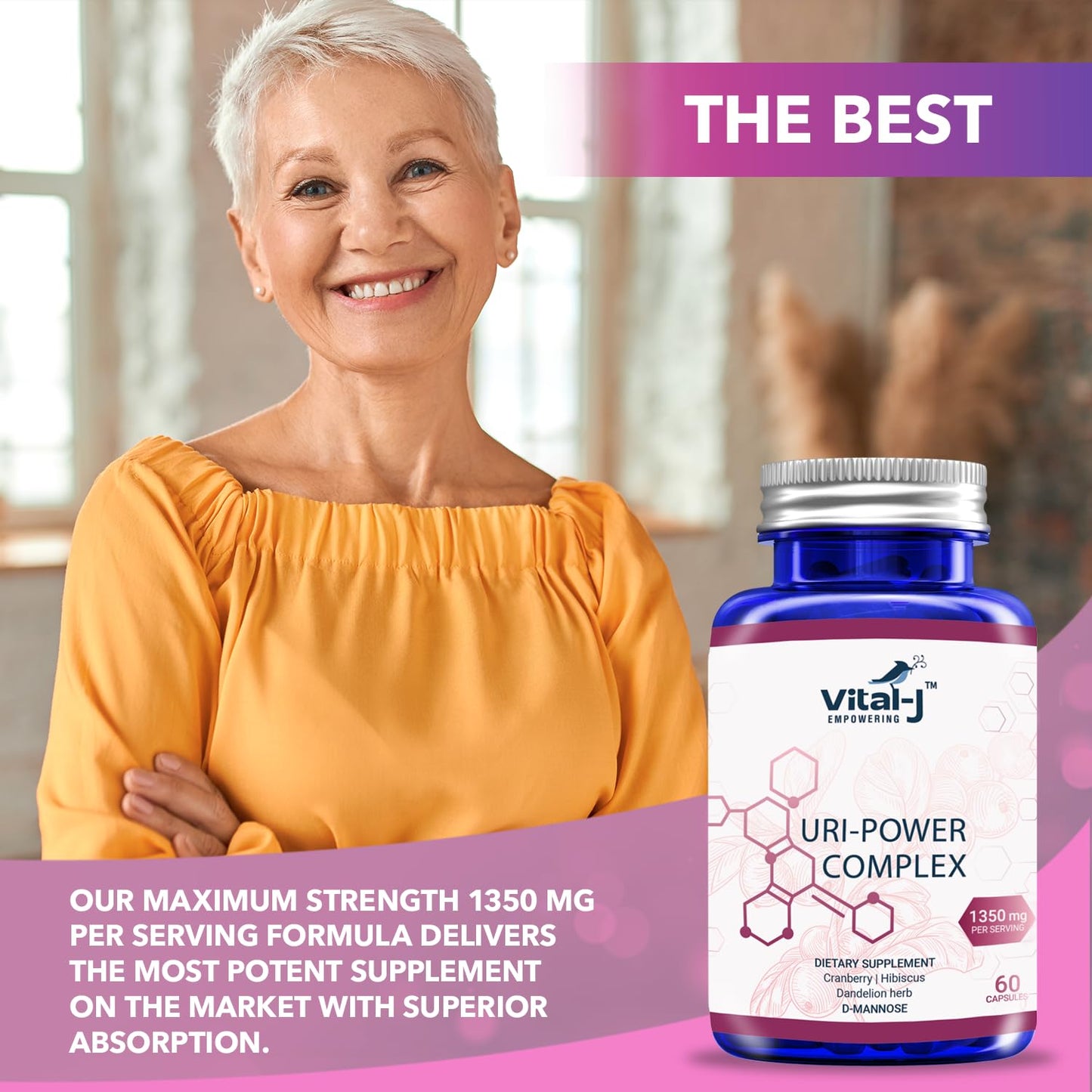 Vital-J Empowering 4-In-1 URI Power Complex 1350mg Capsule, 120 Count