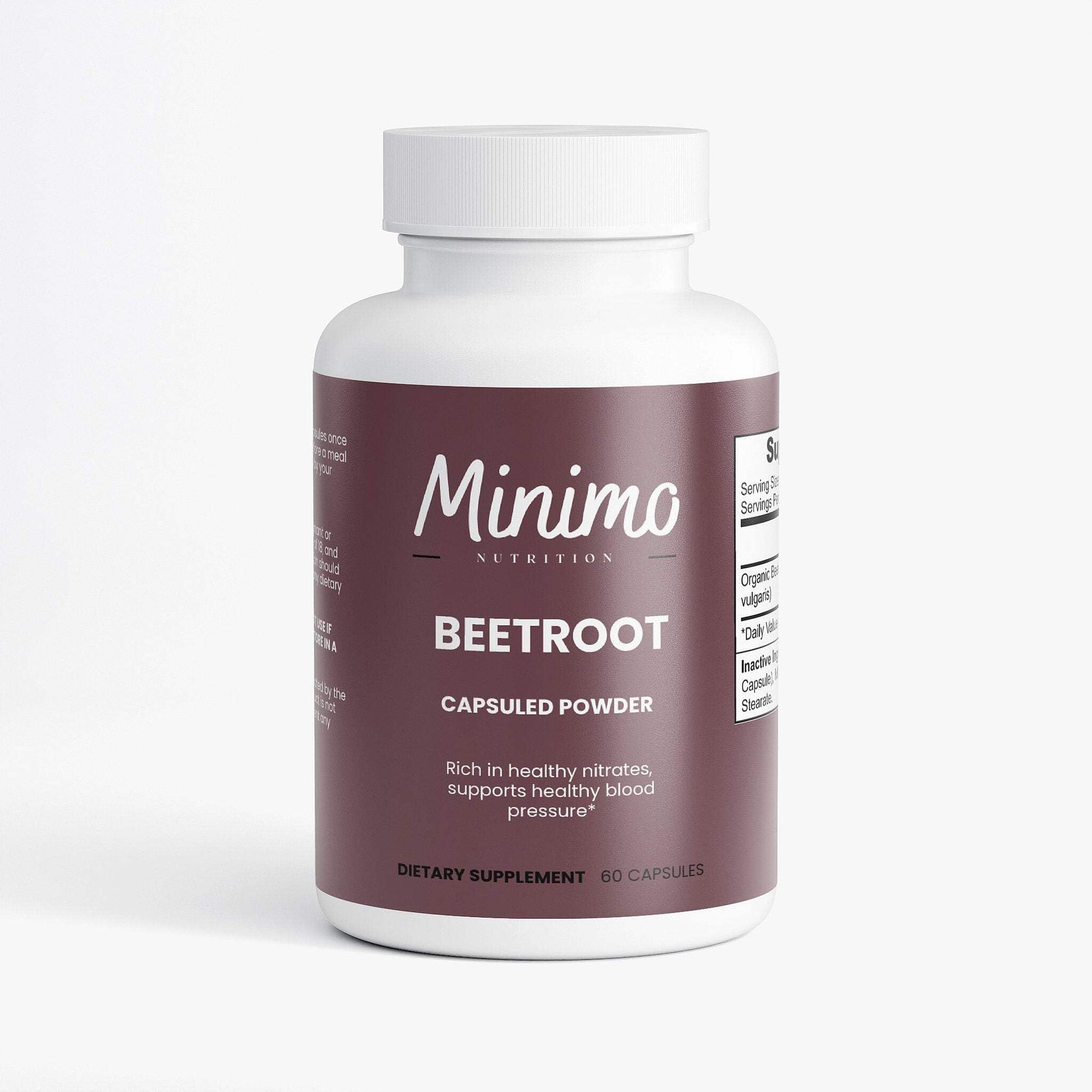 Minimo Nutrition Organic Beetroot Capsules, 60 Capsules